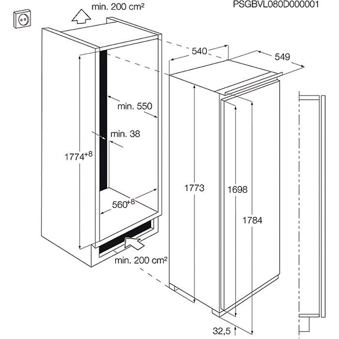 Electrolux EUG2244AOW freezer Upright freezer Built-in – image 2