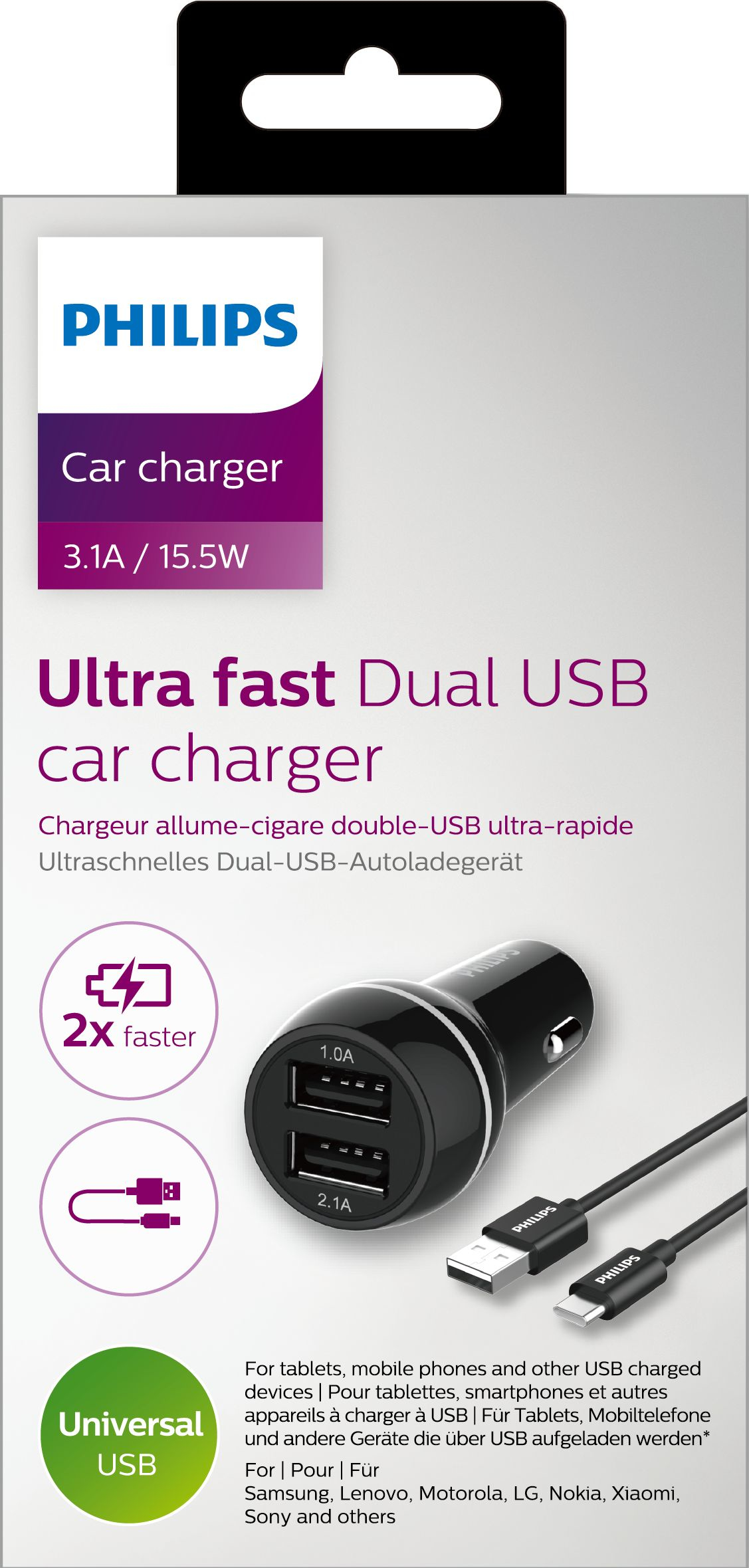 Philips DLP2357A/10 mobile device charger Universal Black Cigar lighter Auto – image 2