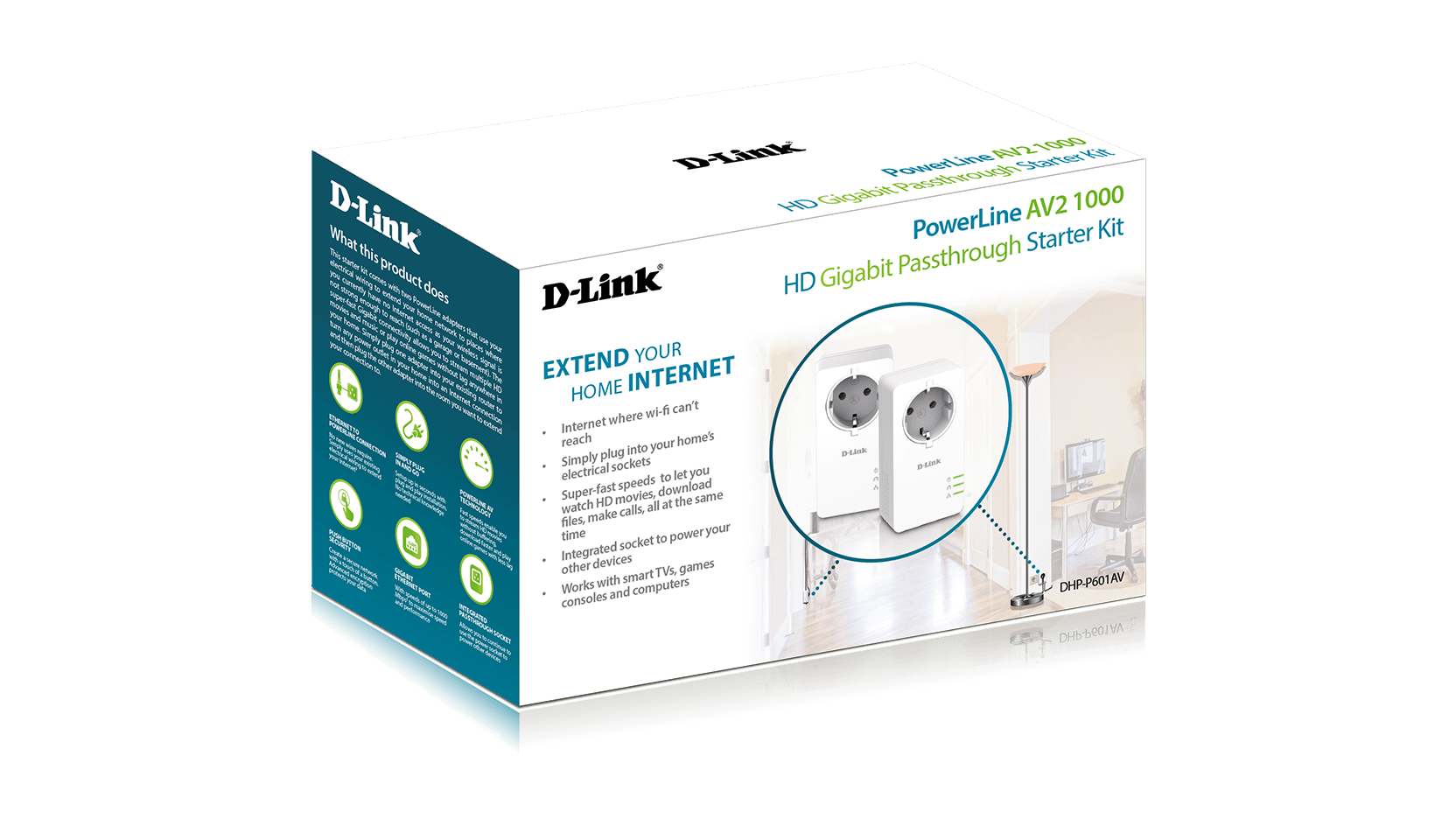 D-Link DHP-P601AV/E PowerLine network adapter 1000 Mbit/s Ethernet LAN White 2 pc(s) – image 3
