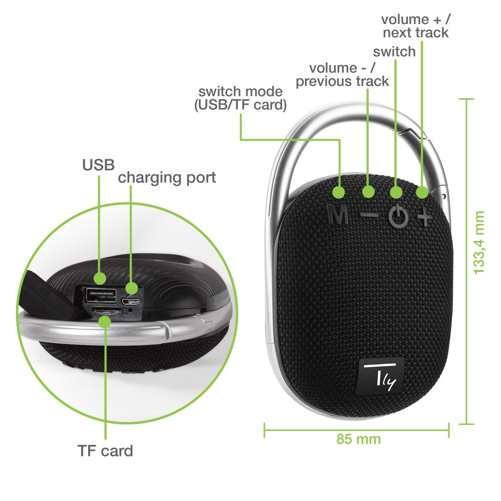 Techly ICASBL321BK portable/party speaker Mono portable speaker Black – image 4