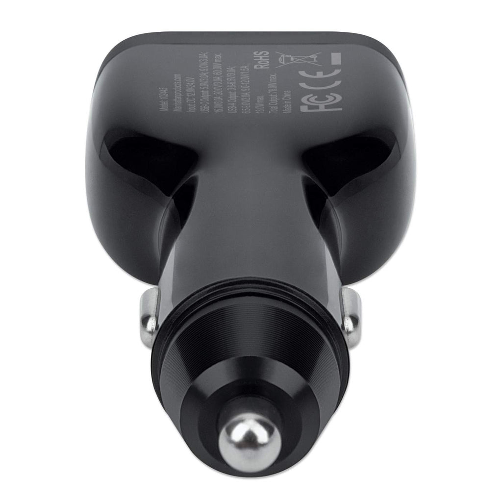 Manhattan Car/Auto Mobile Device Charger, USB-C & USB-A Outputs, USB-C Power Delivery up to – image 4