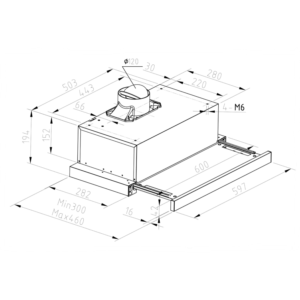 Haier 671 HVX-T671X Semi built-in (pull out) Stainless steel 122 m³/h – image 2