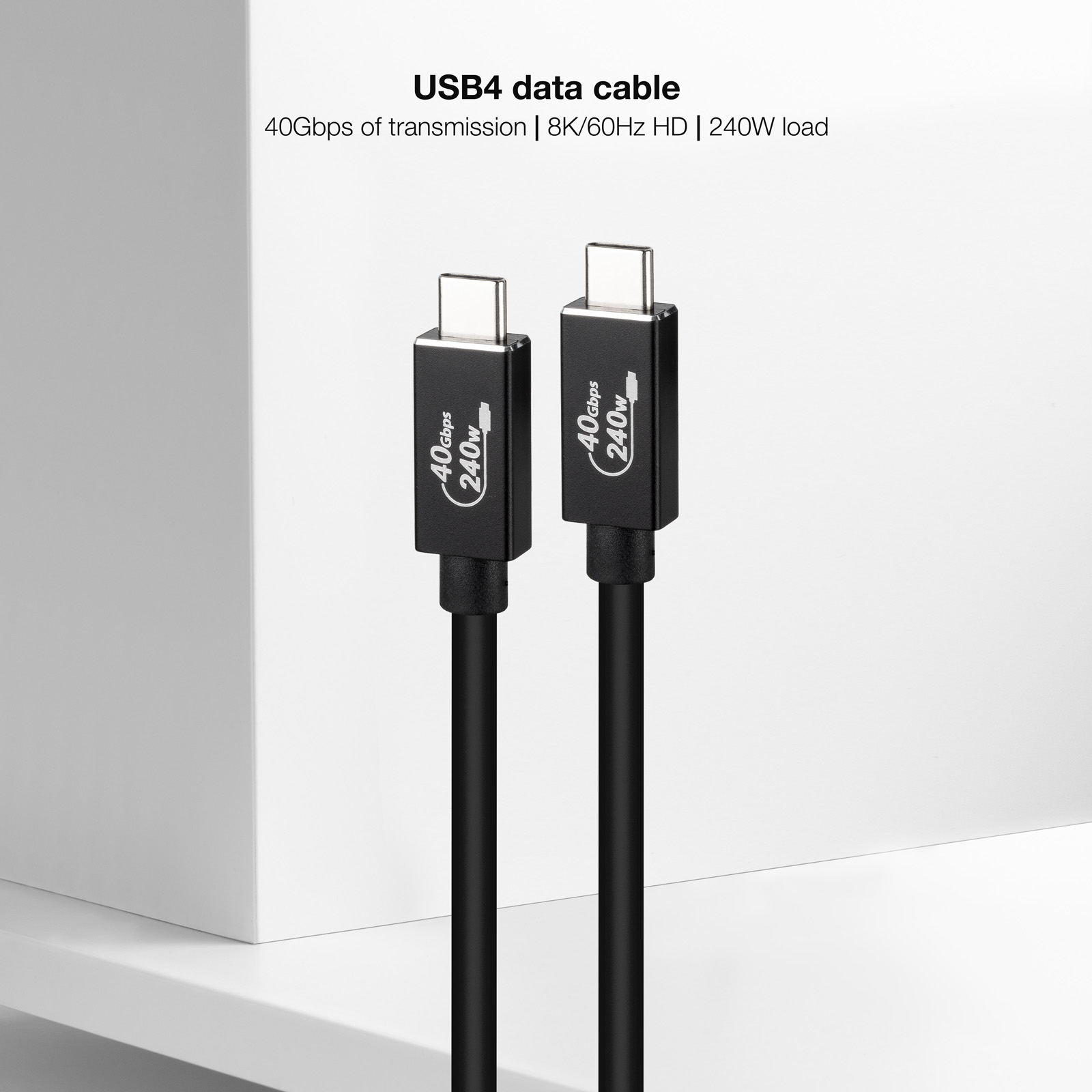 Resim Nanocable 10.01.5001 USB-C/USB-C USB4 Gen 3x2 40Gbps 240W Kablo, Siyah, 1m