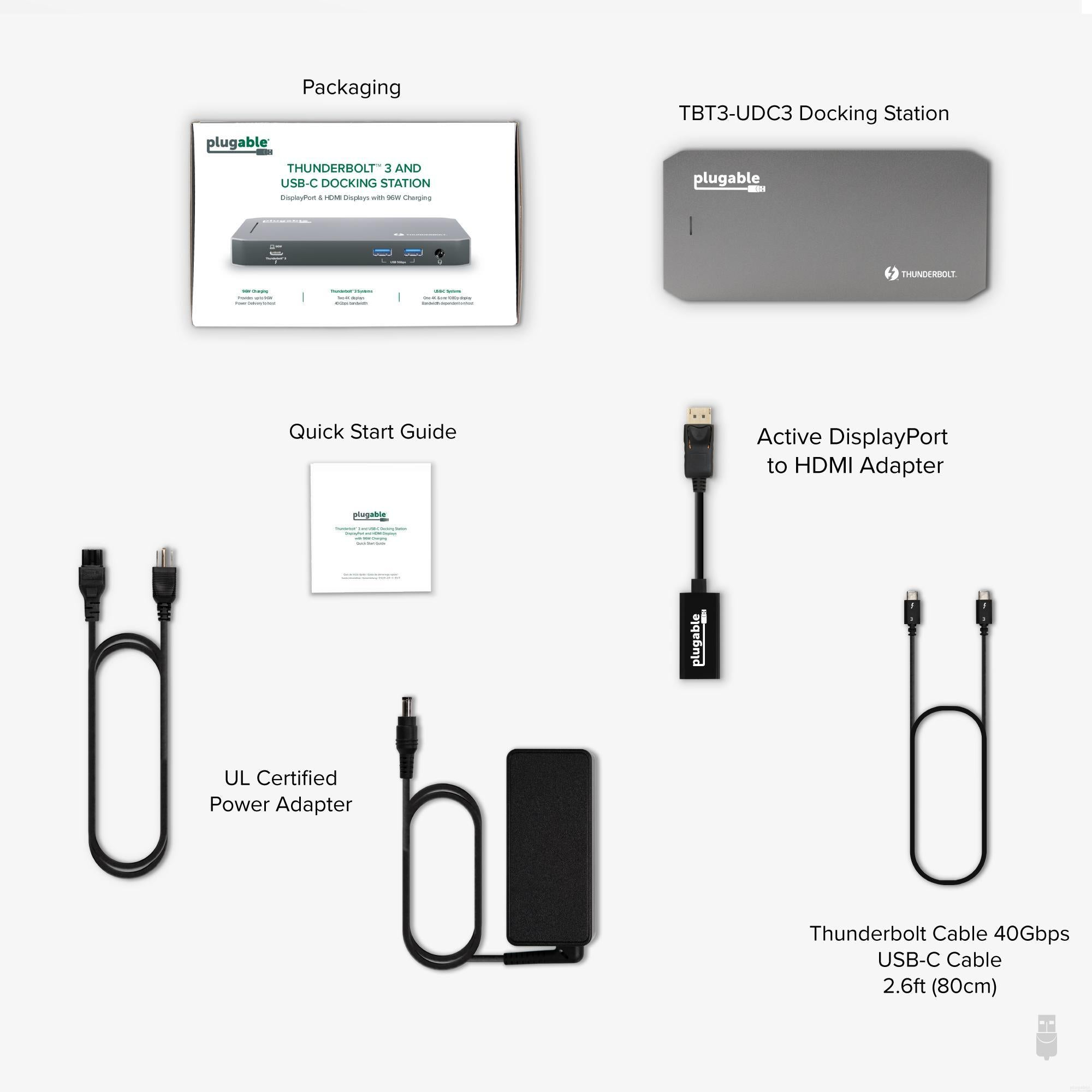 Plugable Technologies TBT3-UDC3 laptop dock/port replicator Docking Thunderbolt 3 Black – image 7