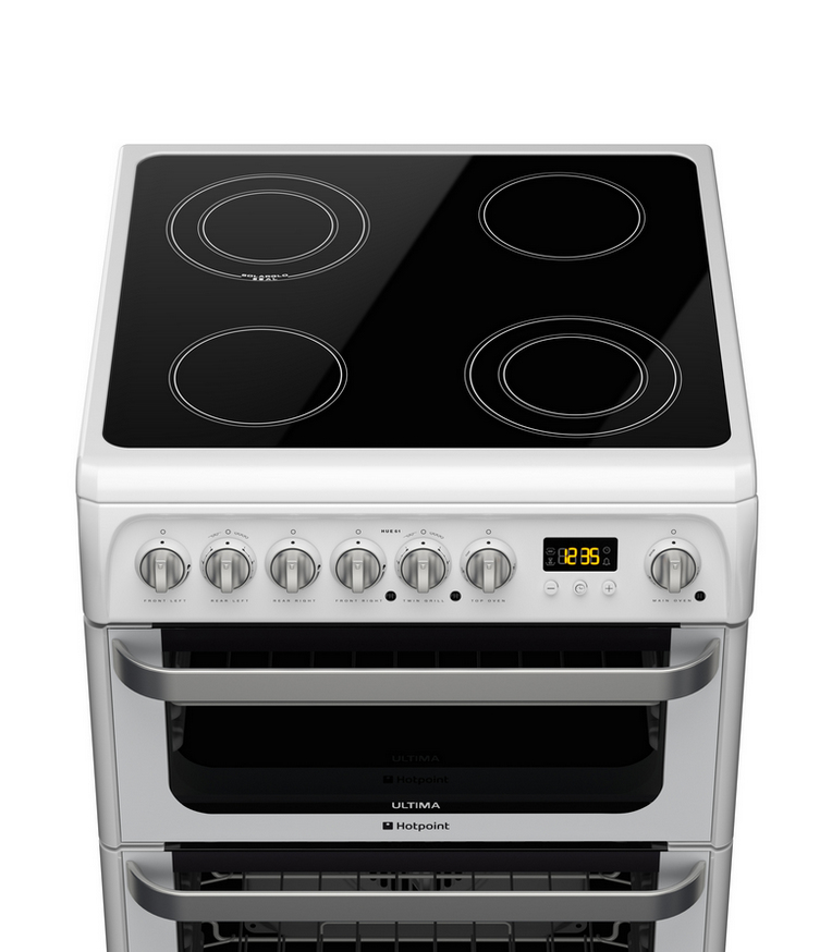 Hotpoint HUE61PS cooker Freestanding cooker Electric Ceramic hob White – image 5