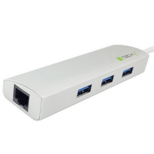 Techly IUSB31C-H3LANTLY laptop dock/port replicator USB 3.2 Gen 1 (3.1 Gen 1) Type-C Silver – image 2