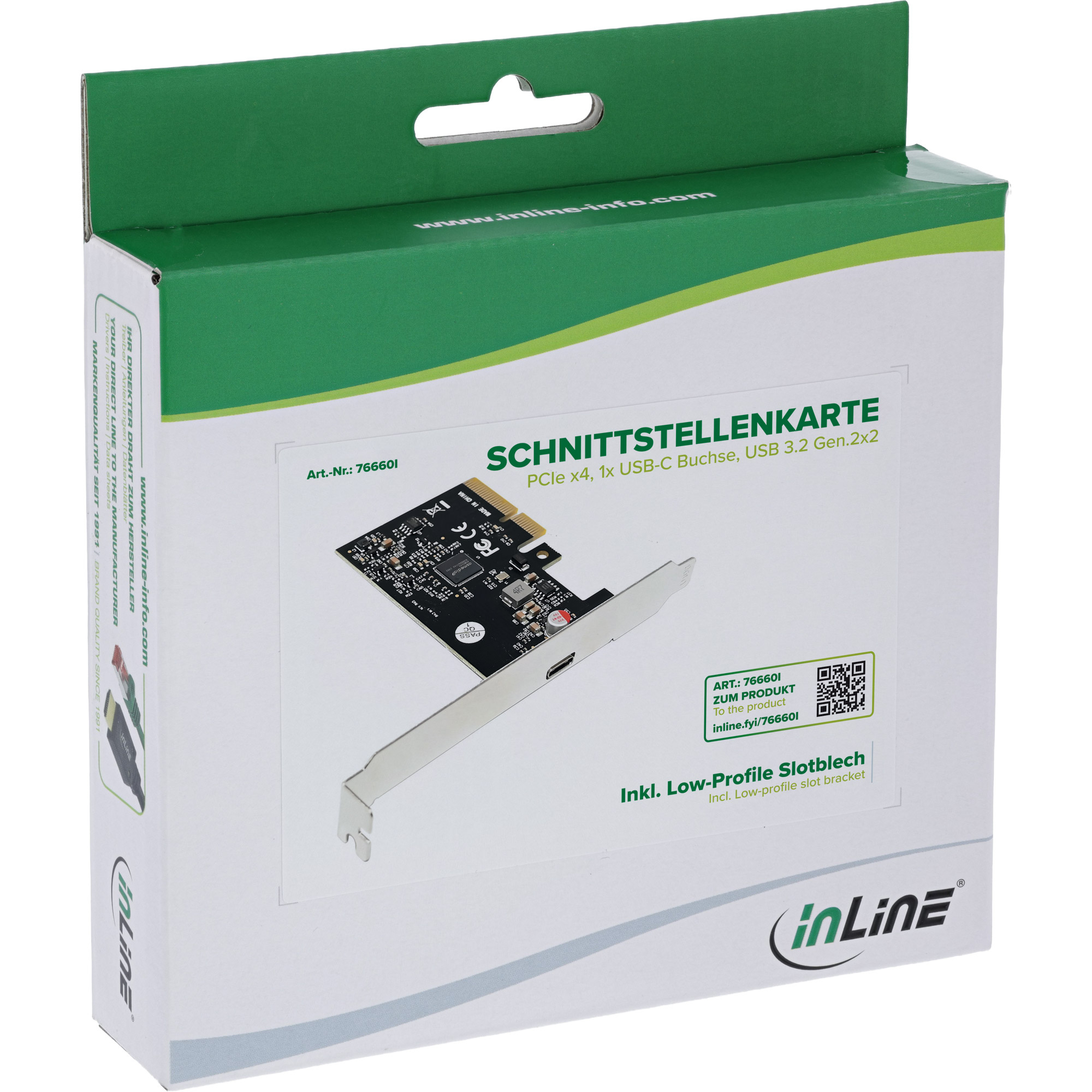 InLine 76660I interface cards/adapter Internal USB Type-C