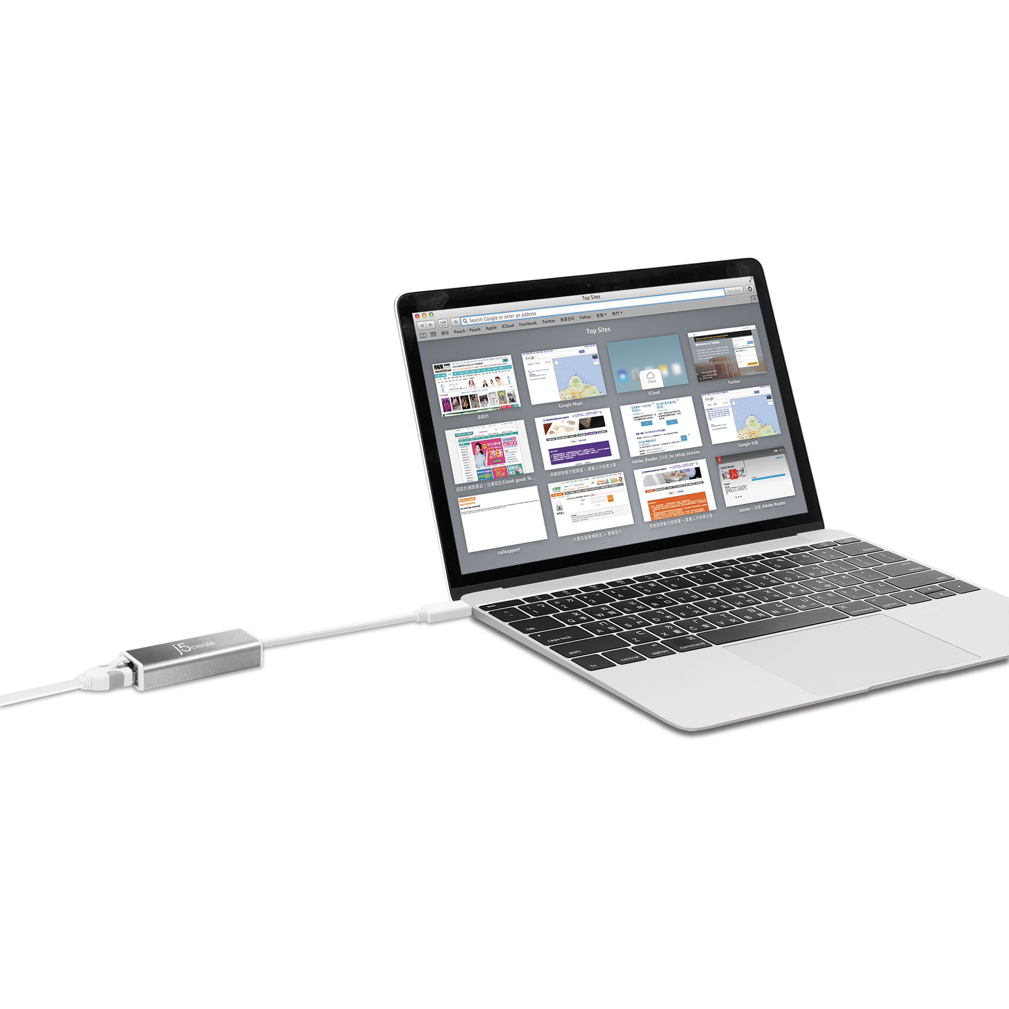j5create JCE133G USB-C™ to Gigabit Ethernet Adapter, Grey and White – image 5