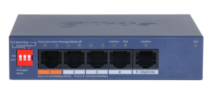 Dahua Technology CS4005-4ET1GT-60 network switch Managed L2 Gigabit Ethernet (10/100/1000) Power over Ethernet (PoE) Desktop/Wall-Mounting Blue – image 2