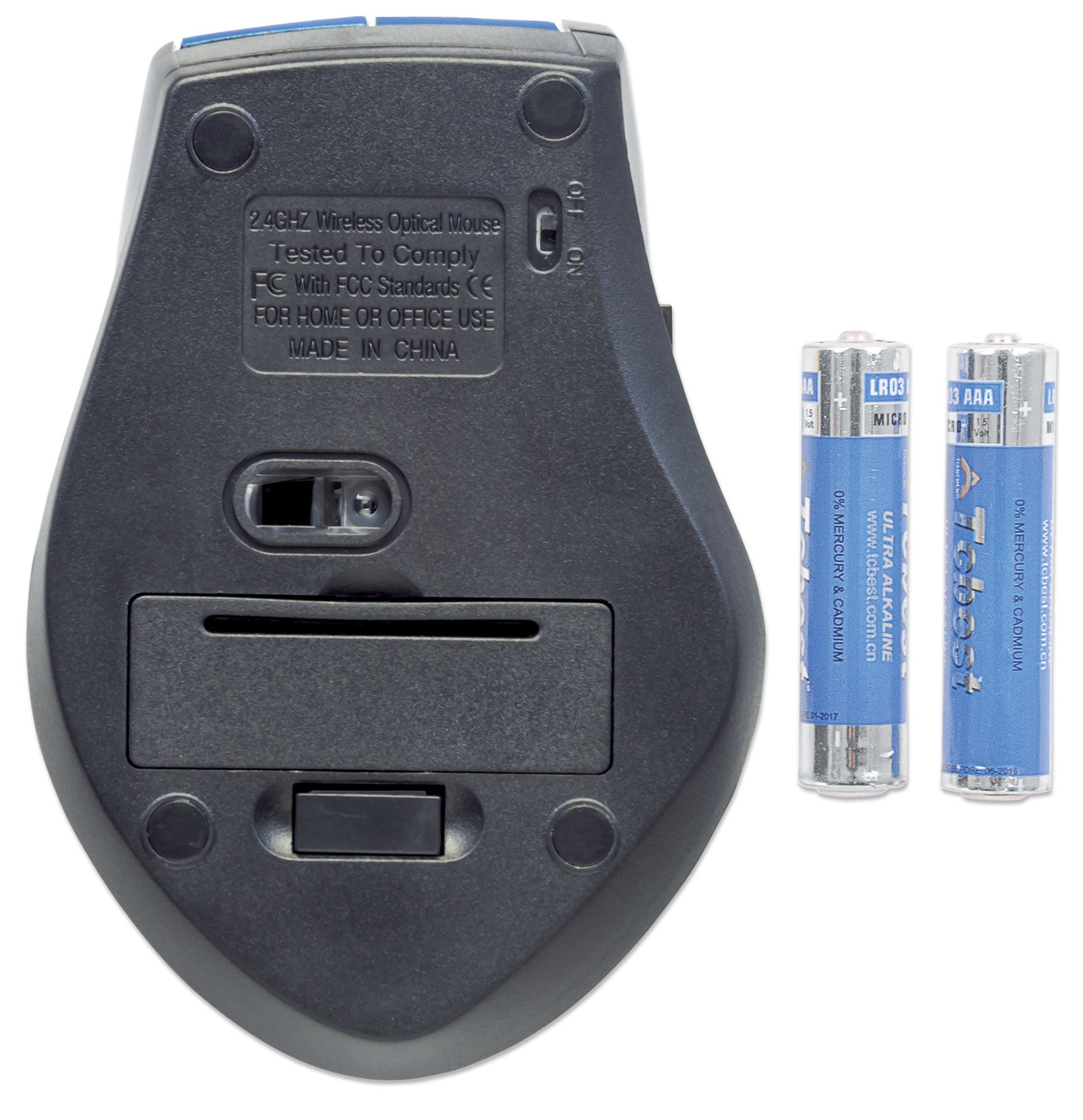 Manhattan Curve Wireless Mouse (Clearance Pricing), Blue/Black, Adjustable DPI (800, 1200 or 1600dpi) – image 4