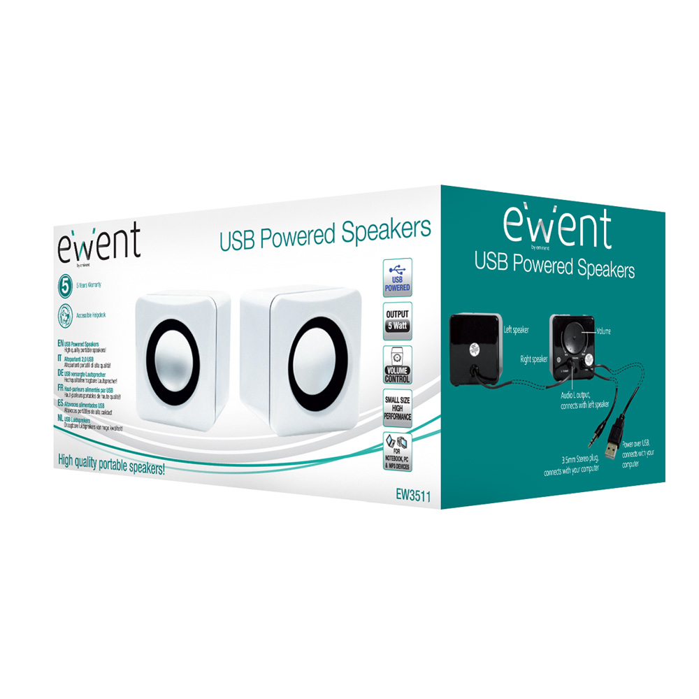Ewent EW3511 loudspeaker 1-way White Wired – image 2