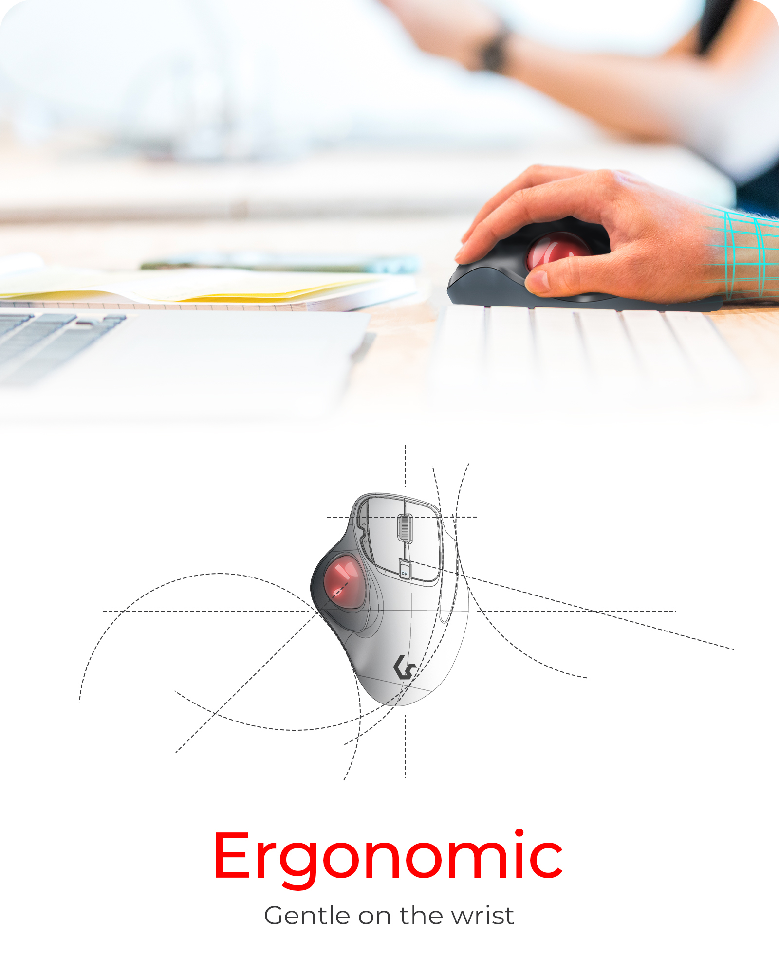 KeySonic KSM-6101RF-EGT mouse Office Right-hand RF Wireless 1000 DPI – image 3