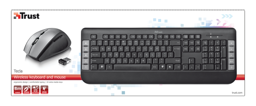 Trust 18054 keyboard Mouse included Universal RF Wireless Turkish Black, Grey – image 4