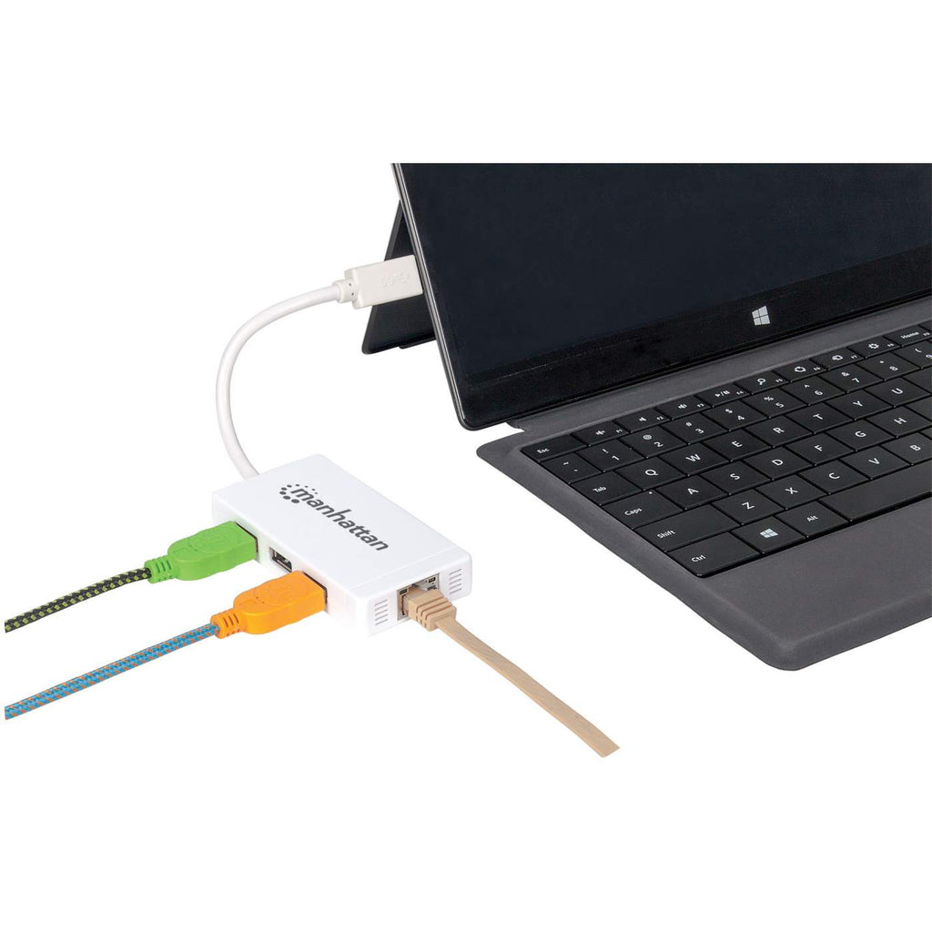 Manhattan USB-A 3-Port Hub with Gigabit Ethernet Adapter, 3x USB-A Ports, 5 Gbps (USB 3.2 Gen1 aka USB 3.0), 1x Ethernet 10/100/1000Mbps network, Equivalent to – image 9