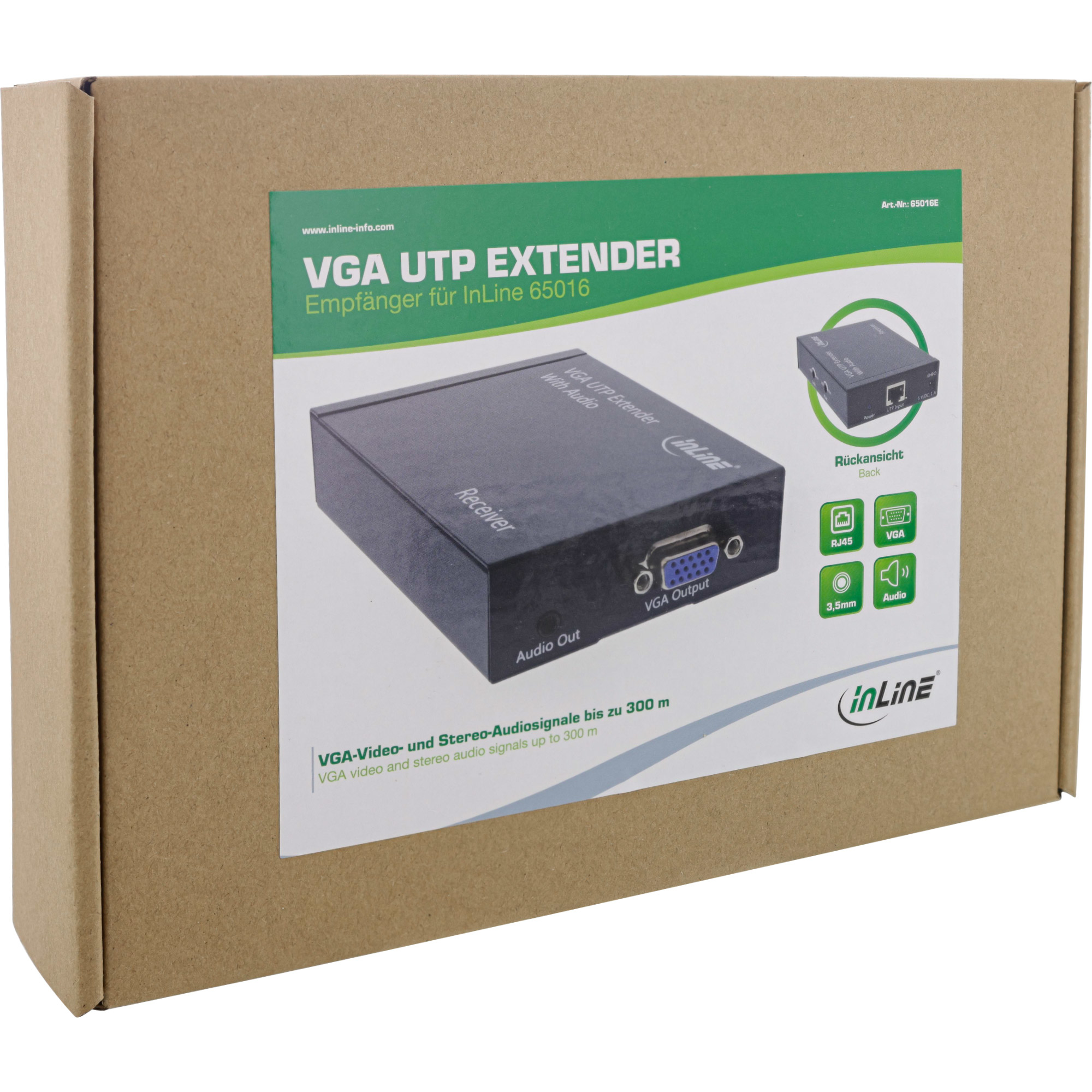 InLine VGA + Audio Extender Receiver max. 300m via UTP / STP network Cable RJ45 – image 3