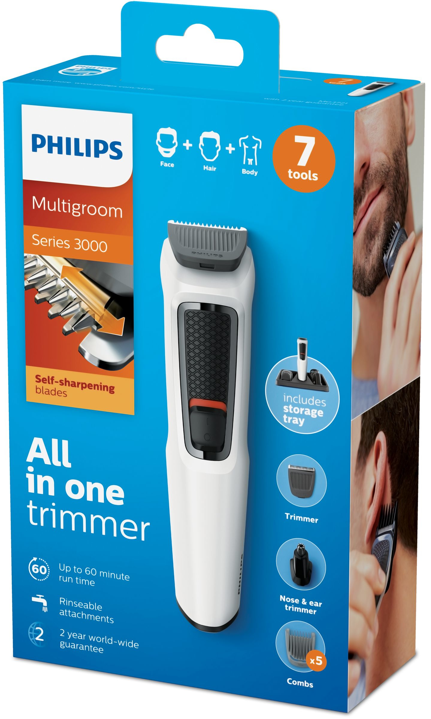 Philips MULTIGROOM Series 3000 MG3721/77 hair trimmers/clipper Black Nickel-Metal Hydride (NiMH) – image 2