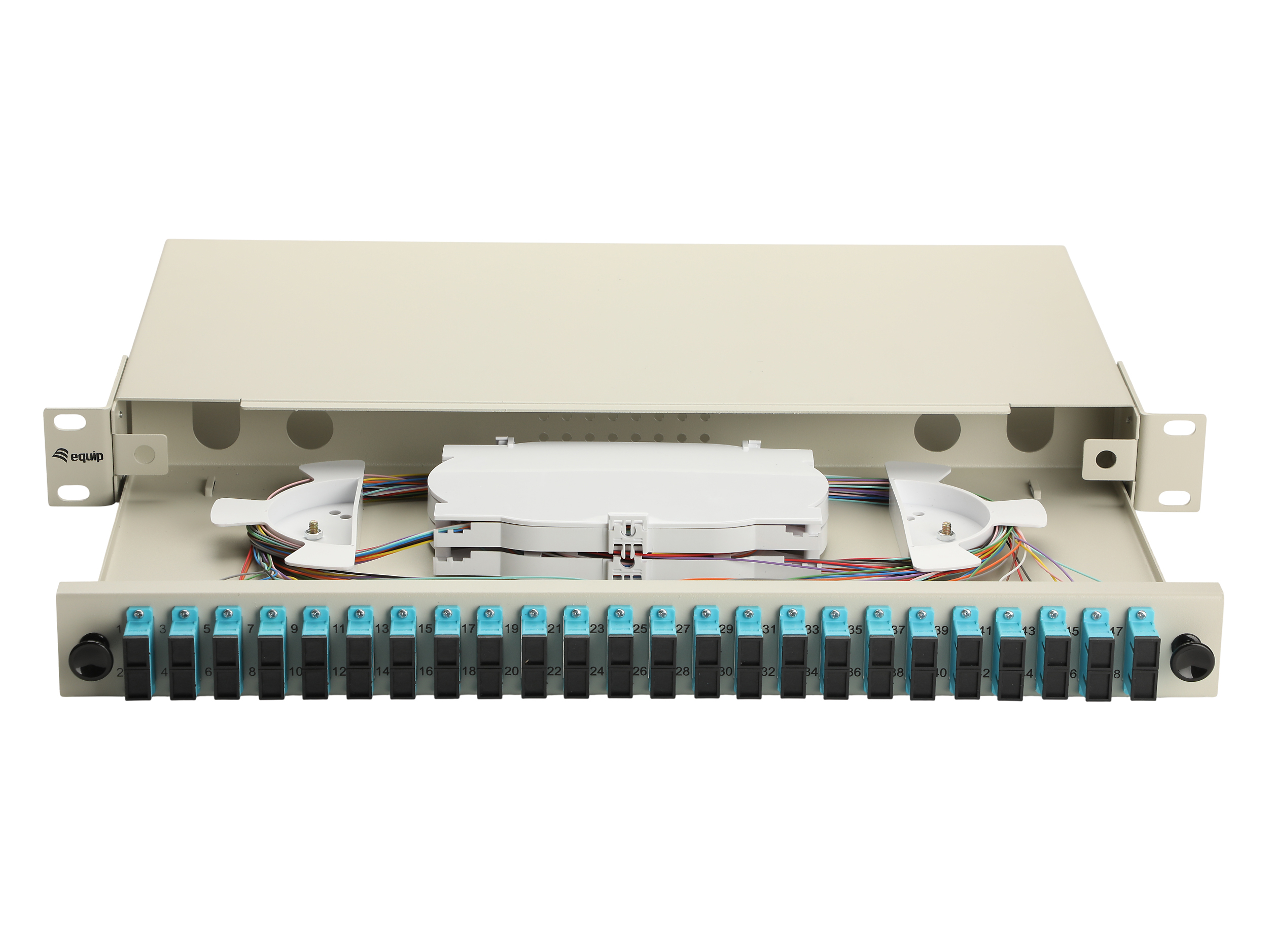 Equip LWL-Spleißkasten 24-Port SC-Duplex OM3 1U komplett  gr