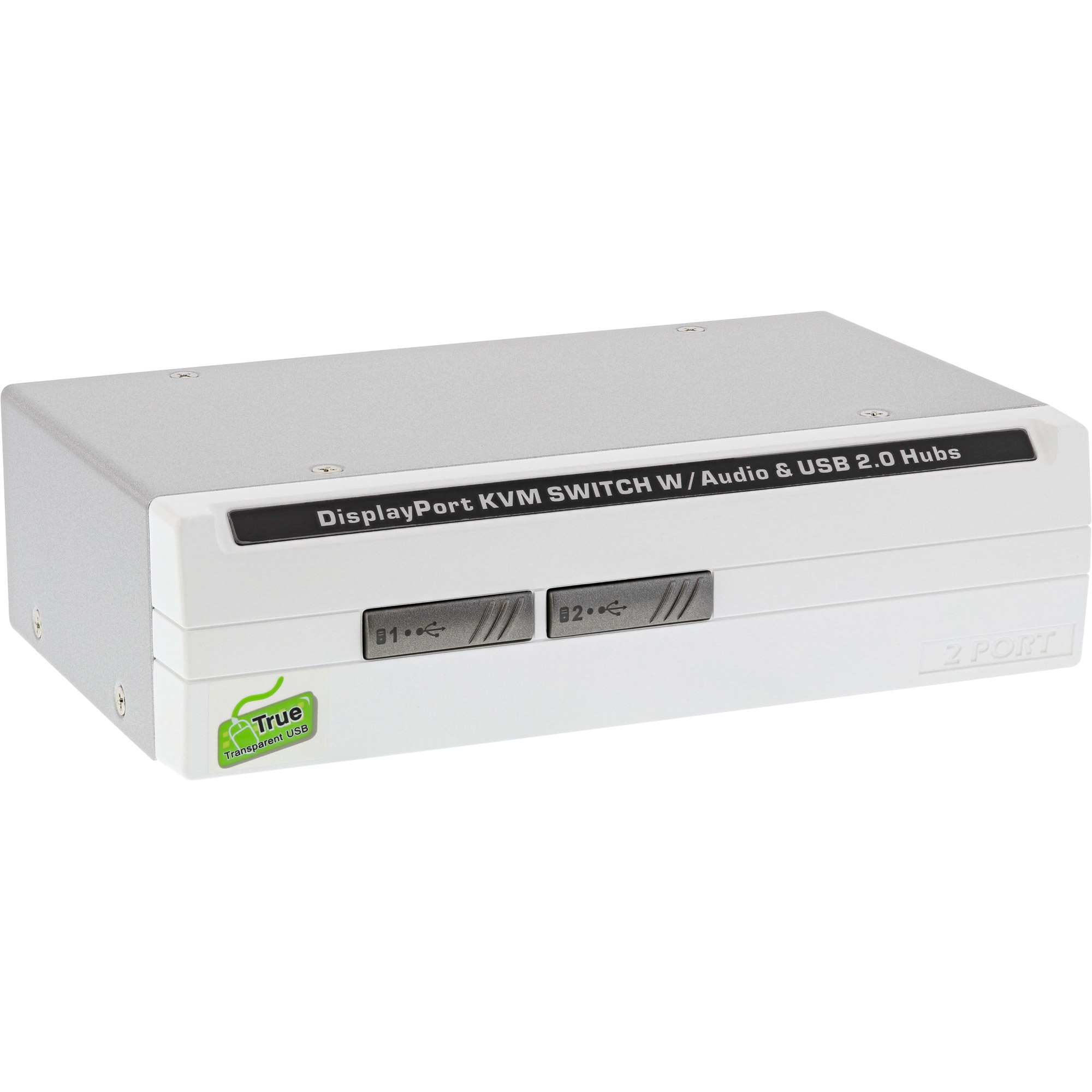InLine Desktop KVM Switch, 2-port, DisplayPort 1.2, 4K, USB 2.0, Audio – image 1