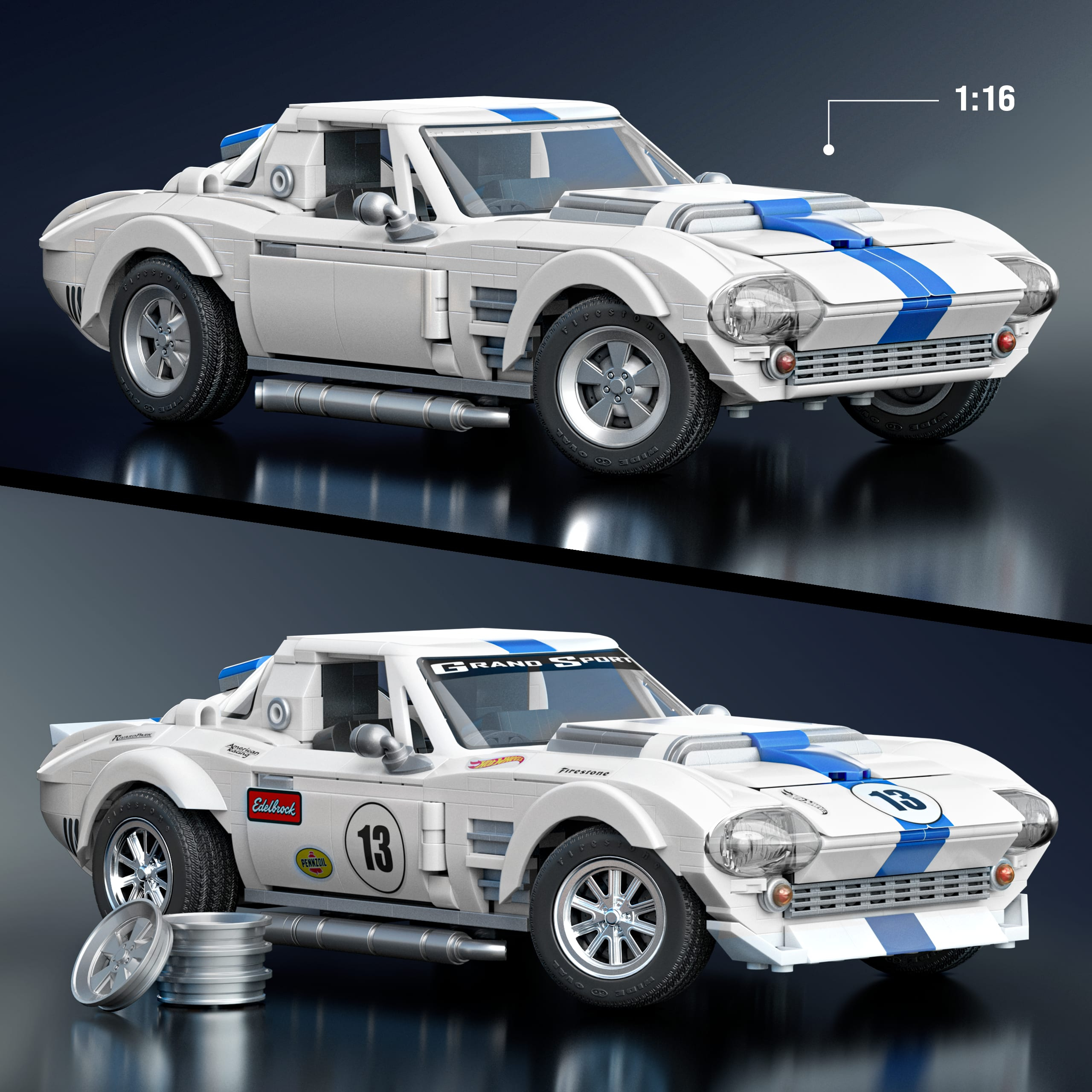 Mattel Brick Shop Hot Wheels Corvette Grand Sport
