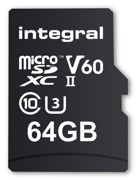 Integral 64GB MICRO SDXC CL10 UHS-2 U3 V60 R-280 W-100 MB/S