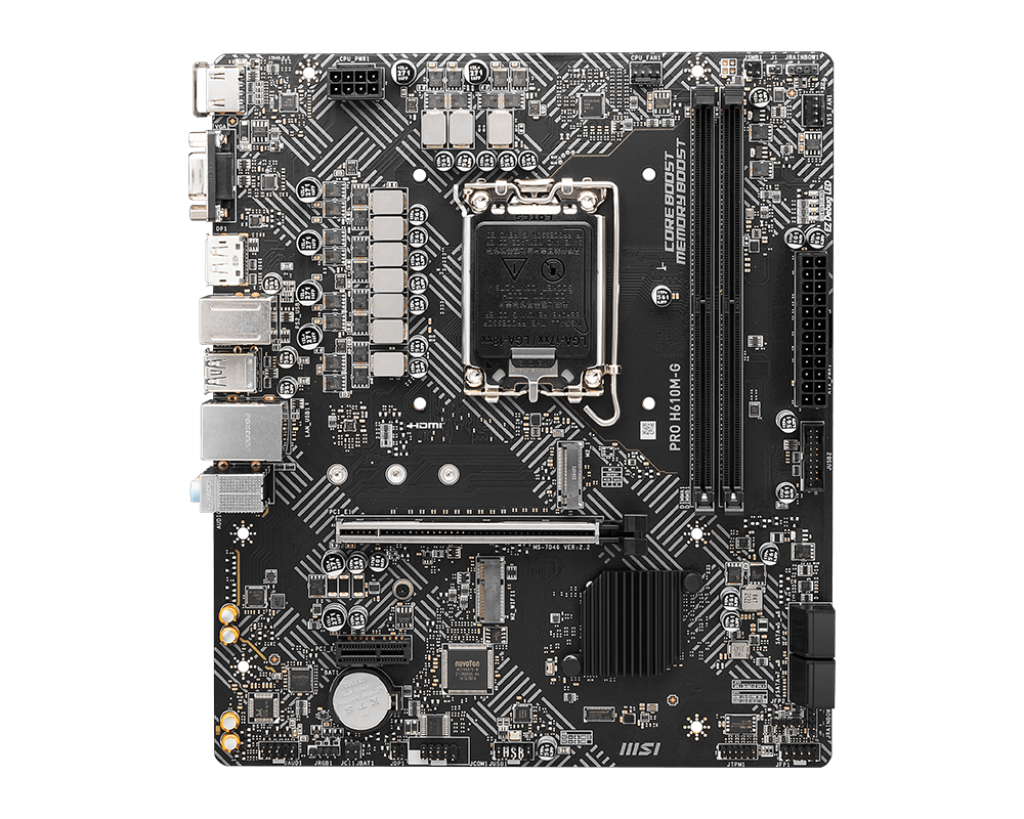 Tarjeta Madre MSI PRO H610M-G - Socket 1700 - 2xDDR5 - 5600MHz - HDMI - DisplayPort - VGA - M.2 - USB 2.0/3.2 - Micro ATX - PRO H610M-G