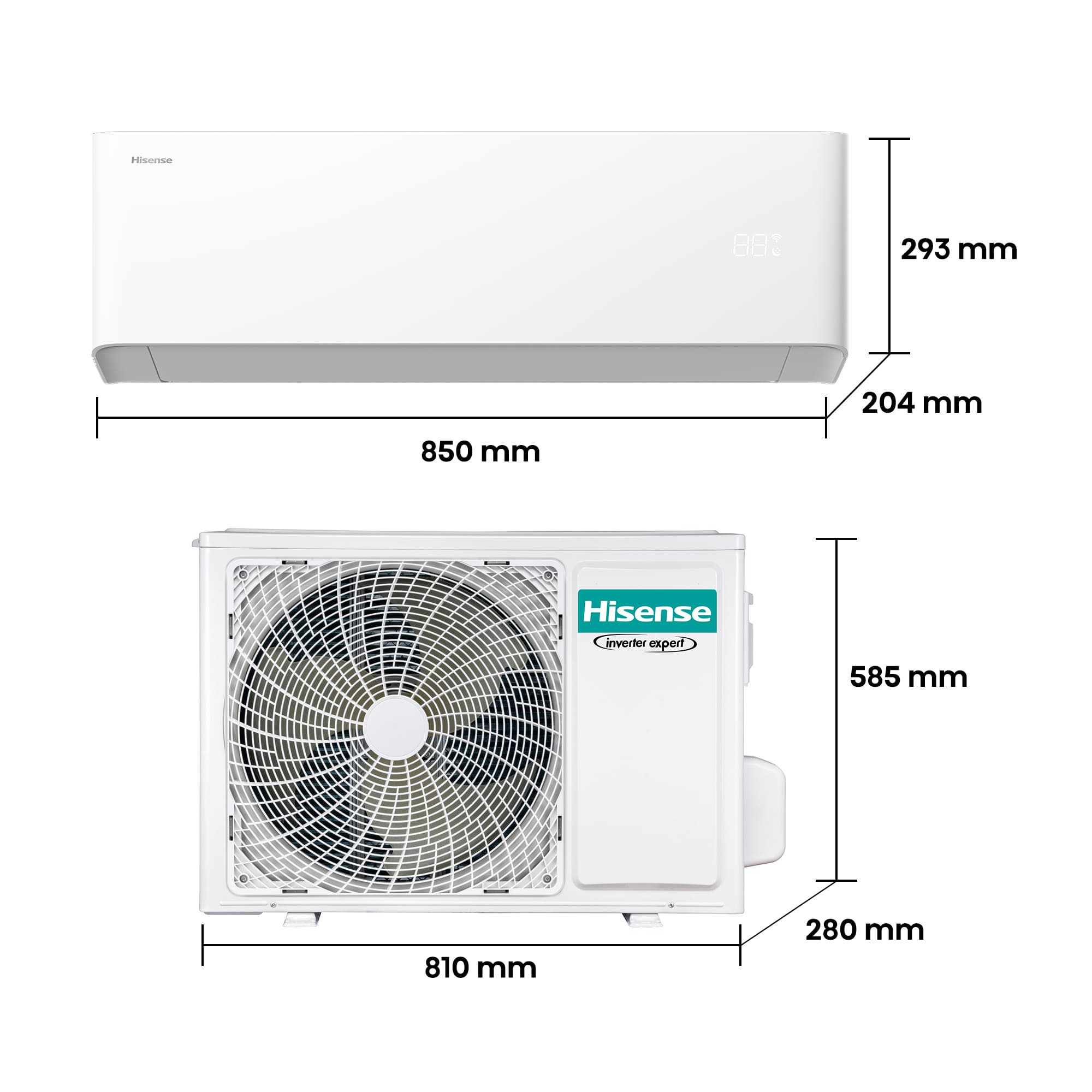 صورة مكيف هواء Hisense HB35XU0A بفتحة جدارية، 11940 BTU/ساعة تبريد، 3500 واط تبريد، 3900 واط تدفئة، فئة طاقة A+++، R32