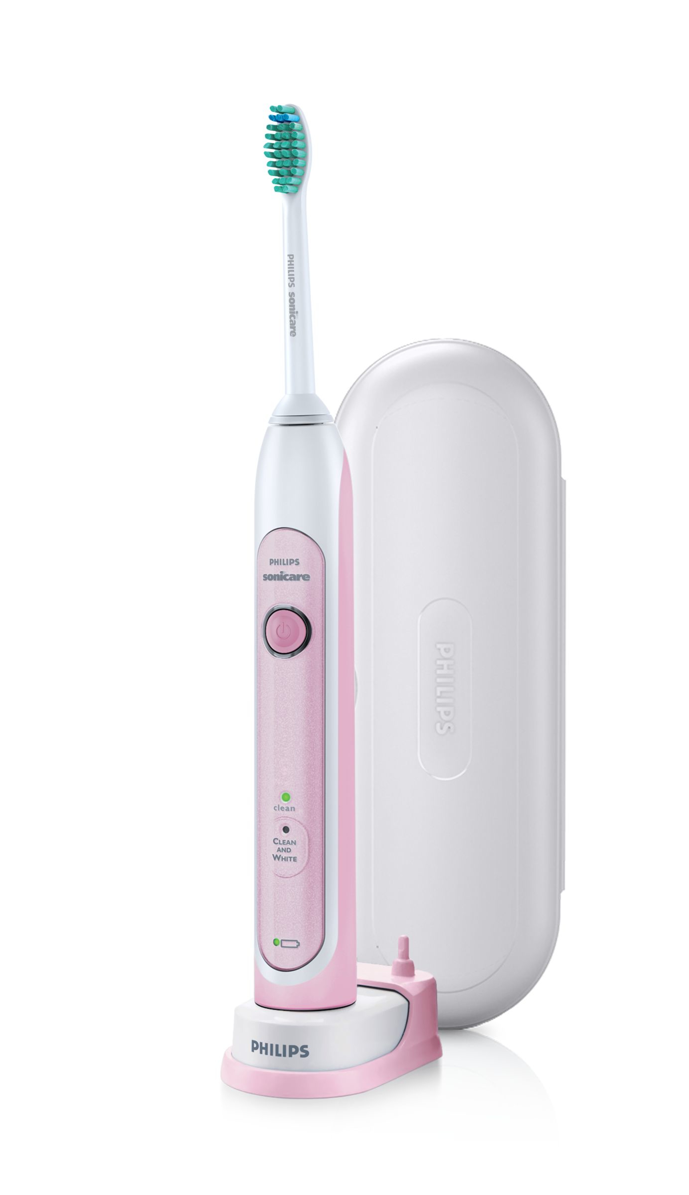 Philips Sonicare HealthyWhite HX6761/03 electric toothbrush Adult Sonic toothbrush Pink, White