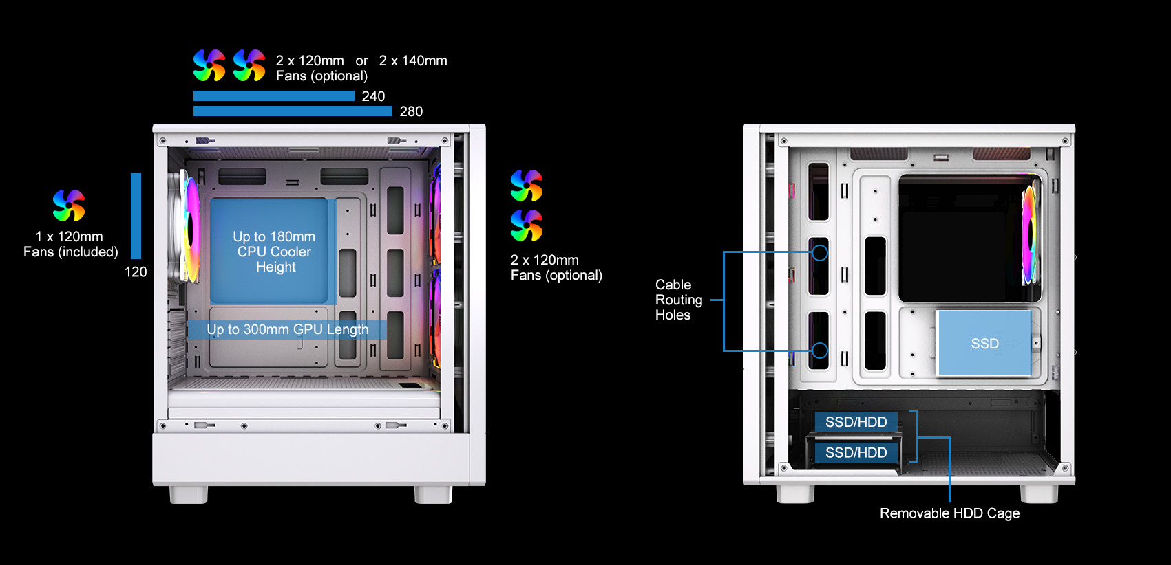 VIDA SPIRE M MATX WHITE GAMING CASE – image 6