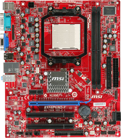 MSI K9N6PGM2-V2 motherboard NVIDIA MCP61P Socket AM2 micro ATX