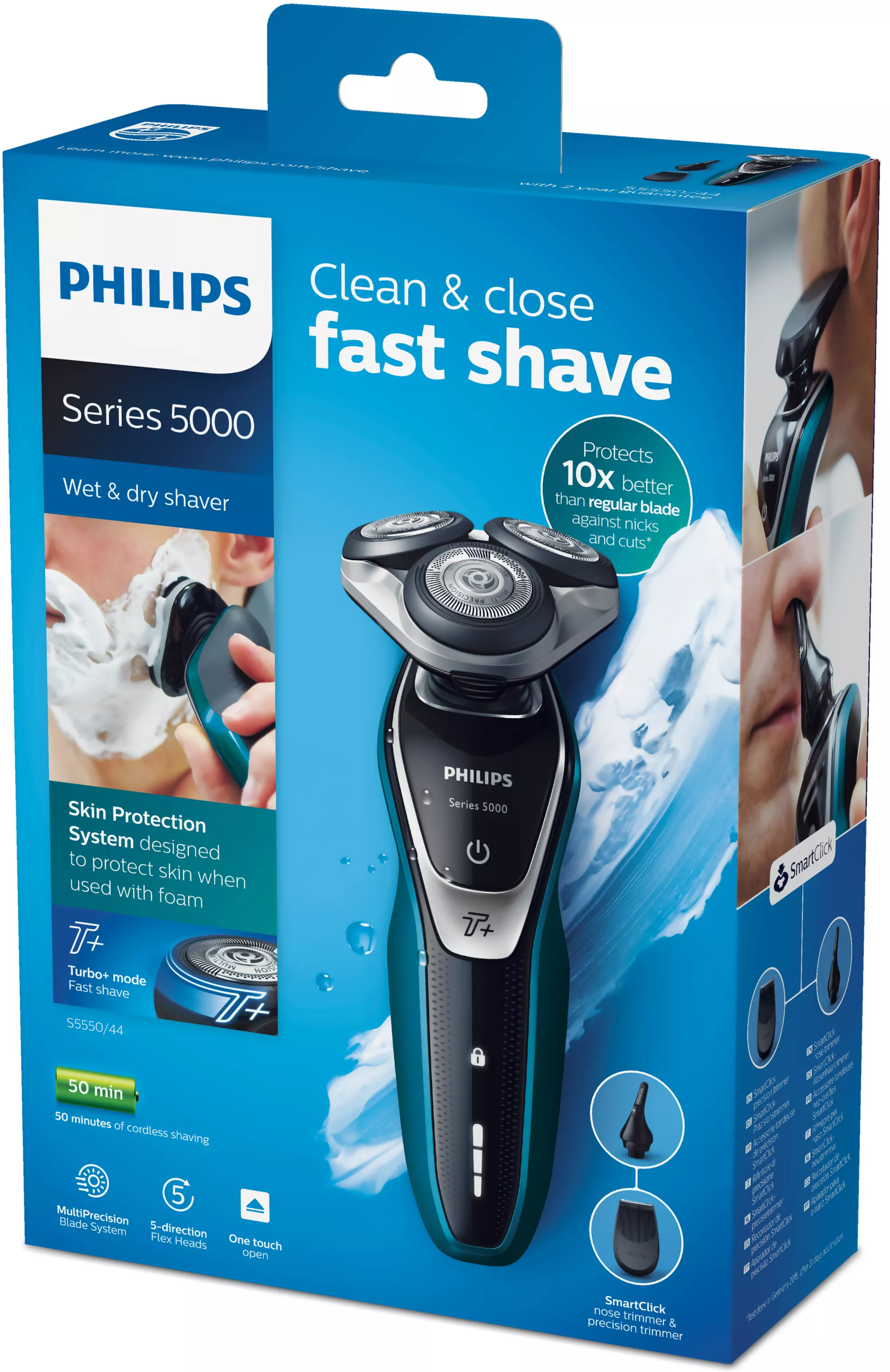 Philips SHAVER Series 5000 Wet and dry electric shaver S5550/44 – image 2