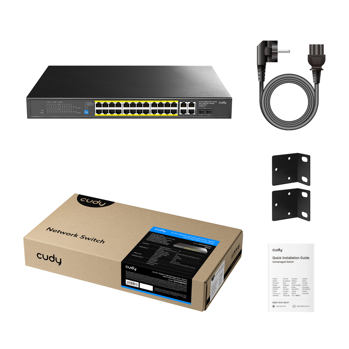Cudy 24-Port Gigabit Cloud Easy-Managed PoE+ Switch with 2 GbE and 2 Combo Ports, GS1028EPS2 1.0 – image 2