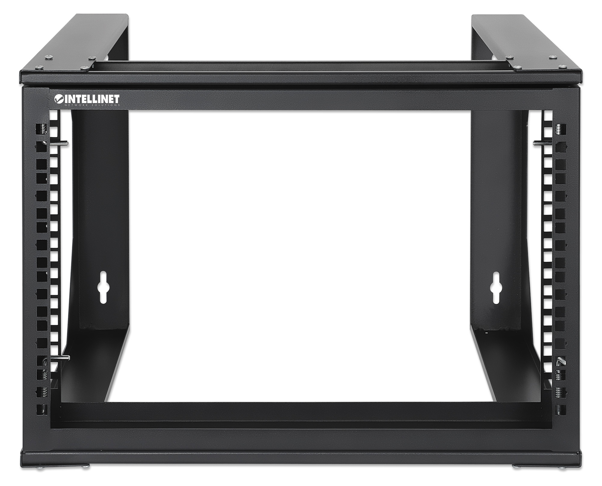 Intellinet 19" Wall Mount Open Frame Network Rack, 6U, Front-hinged Swing Frame Flat Pack, 2-Post – image 3
