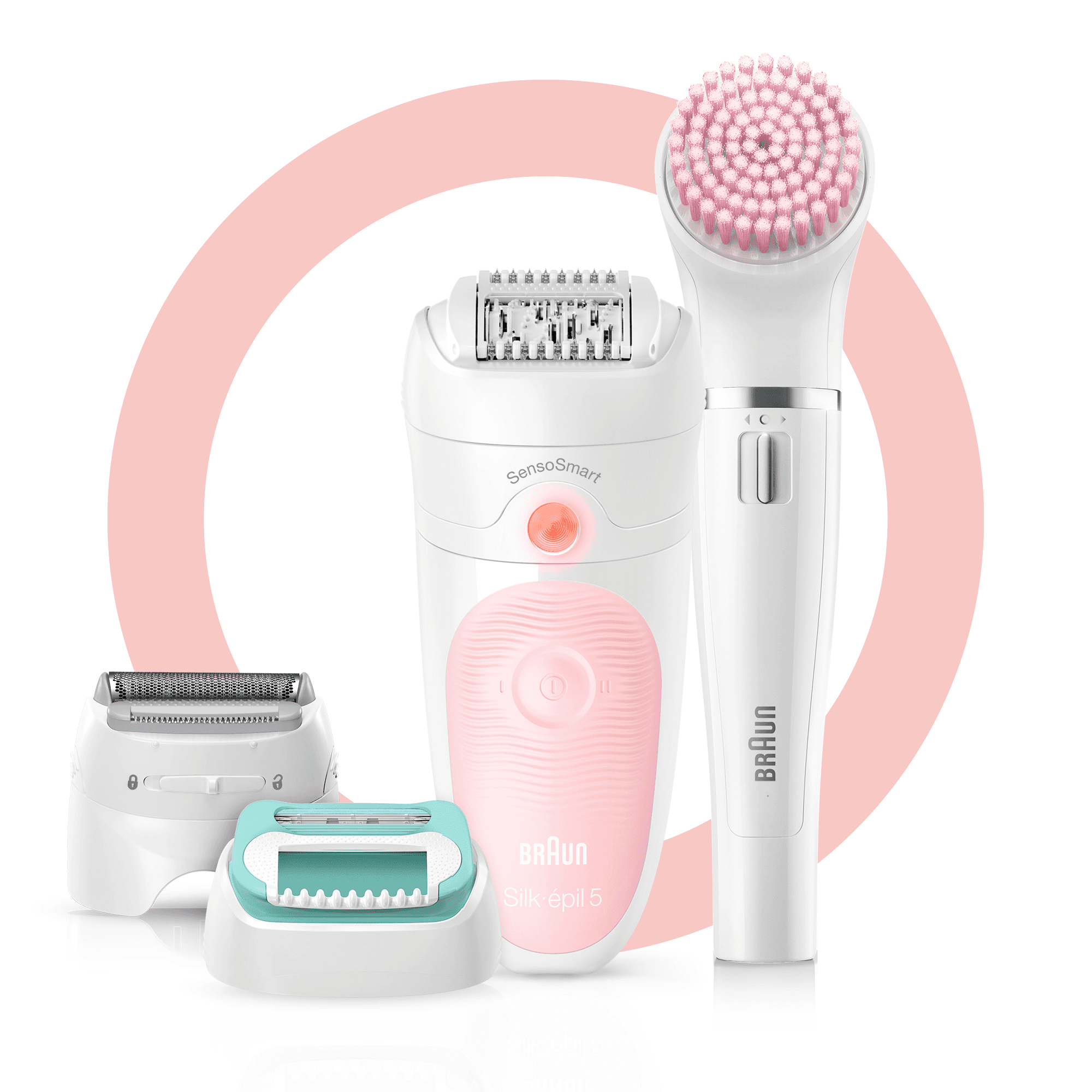 Braun Silk-épil 5 4210201223467 epilator 28 tweezers Pink, White – image 3