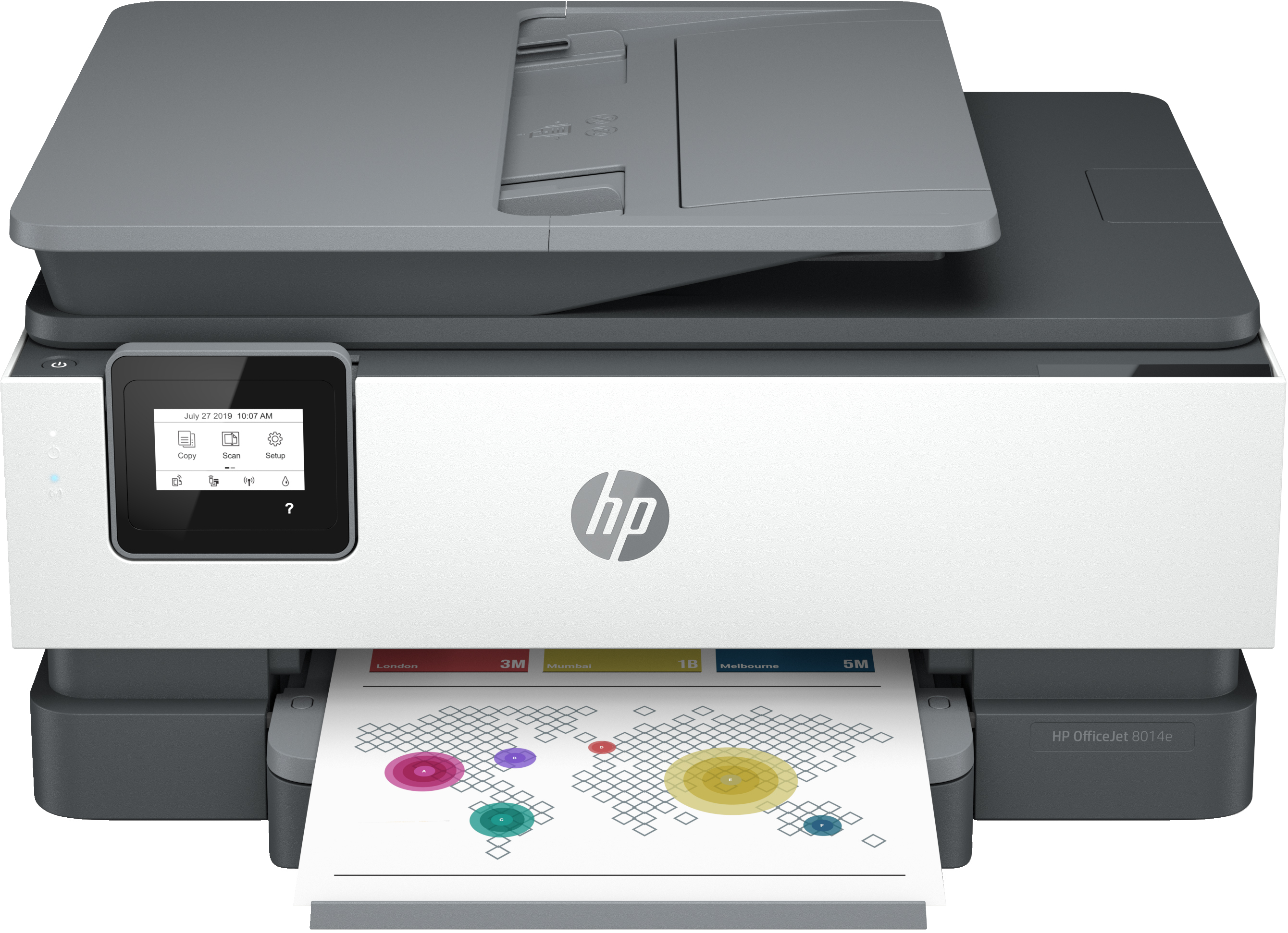 HP OfficeJet HP 8014e Allt-i-ett-skrivare, Färg, Skrivare för Hemma, Skriv ut, kopiera, skanna, HP+; Berättigad till HP Instant Ink; Automatisk dokumentmatare; Dubbelsidig utskrift