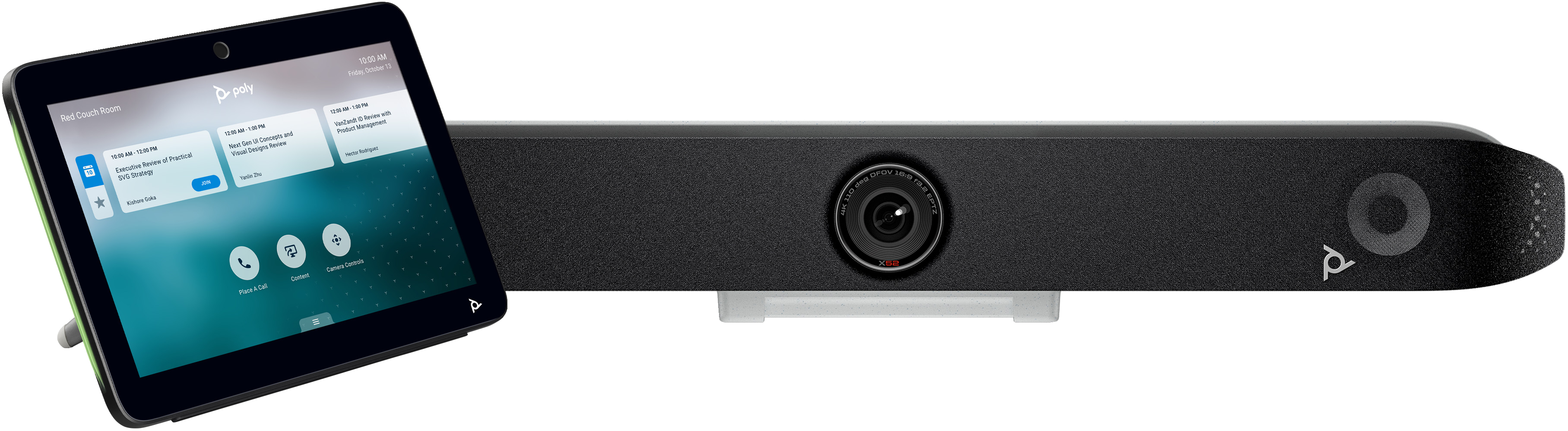 POLY Studio X52 All-In-One Video Bar con kit controller TC10 senza cavo di alimentazione GSA/TAA