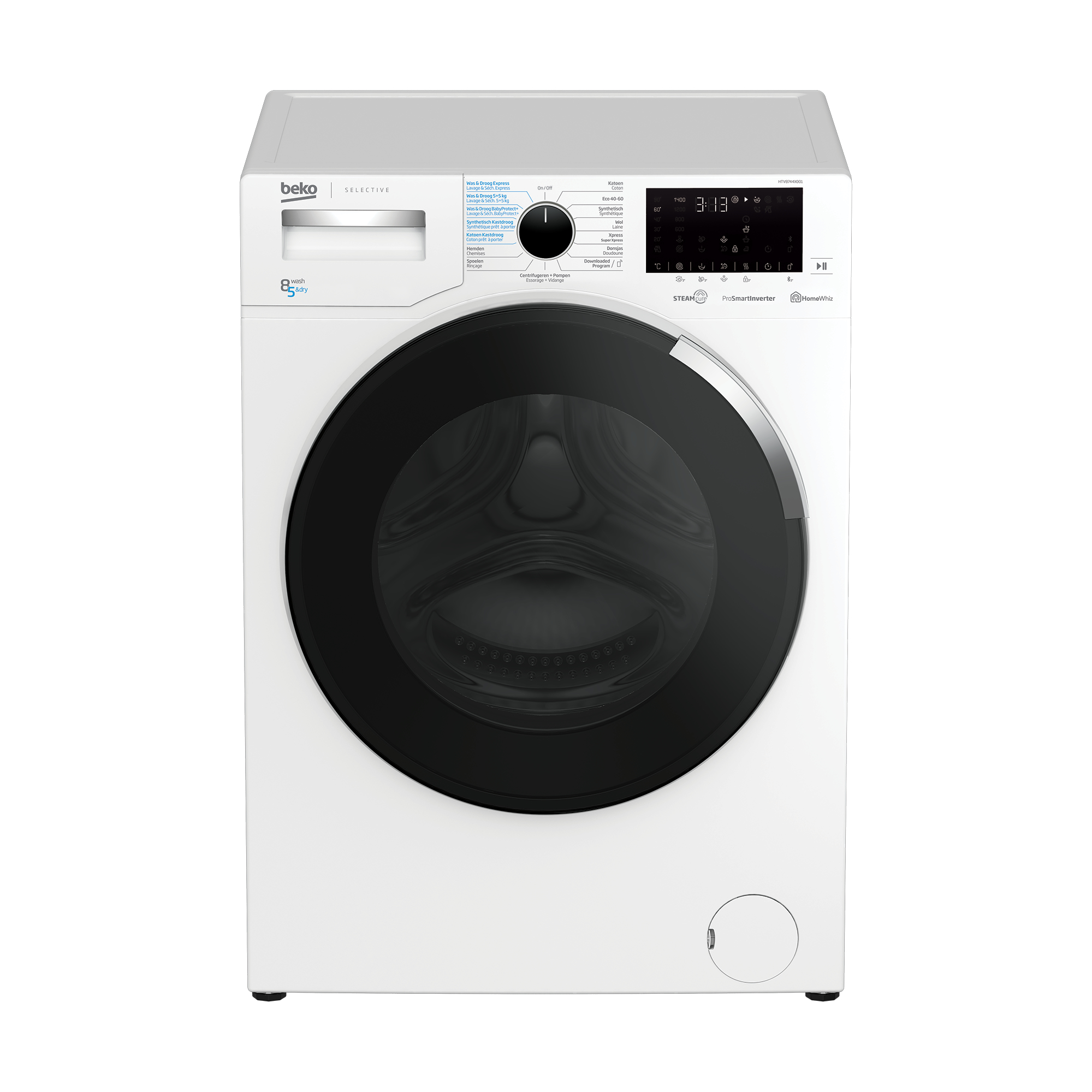 Beko HTV8744X001 washer dryer Freestanding Front-load White