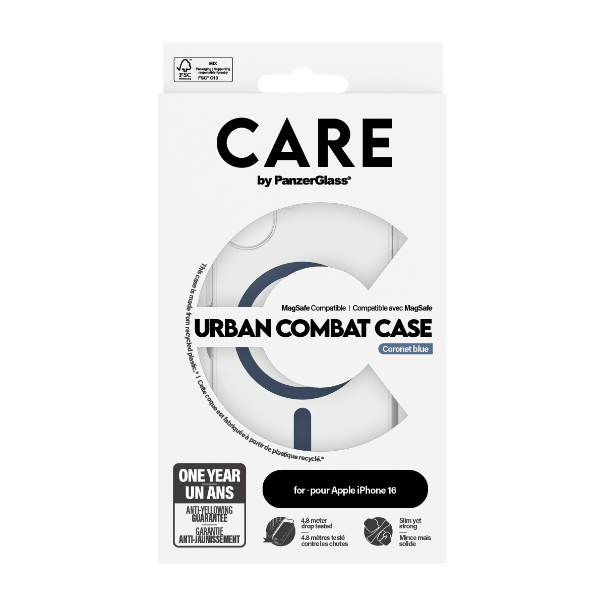 PanzerGlass CARE by PanzerGlass® Flagship Case Transparent Urban Combat w. Blue MagSafe iPhone 16 – image 3