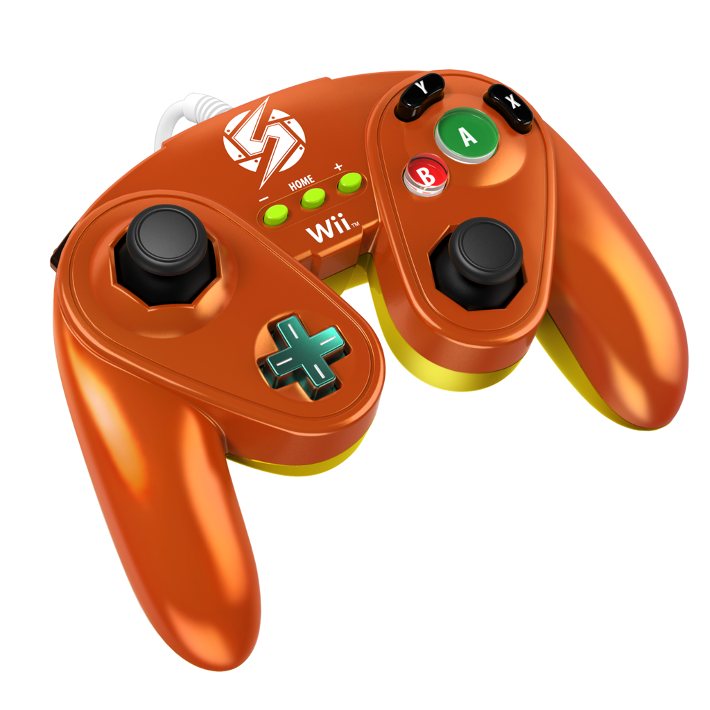 PDP Samus Orange, Yellow Gamepad Nintendo Wii U, Wii