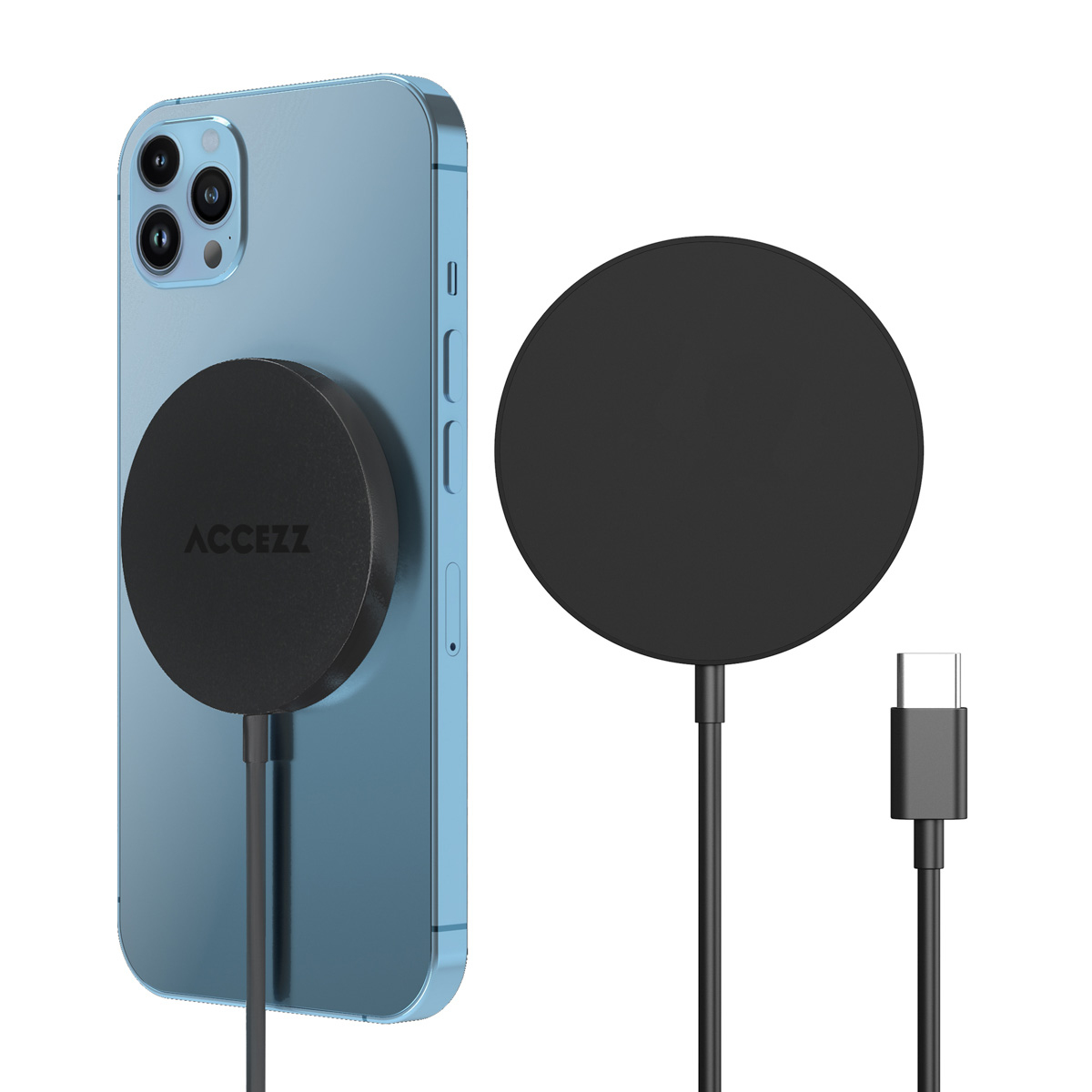 Accezz SH00074081 mobile device charger Headphones, Smartphone, Smartwatch, Tablet Black USB Wireless charging Fast charging Indoor