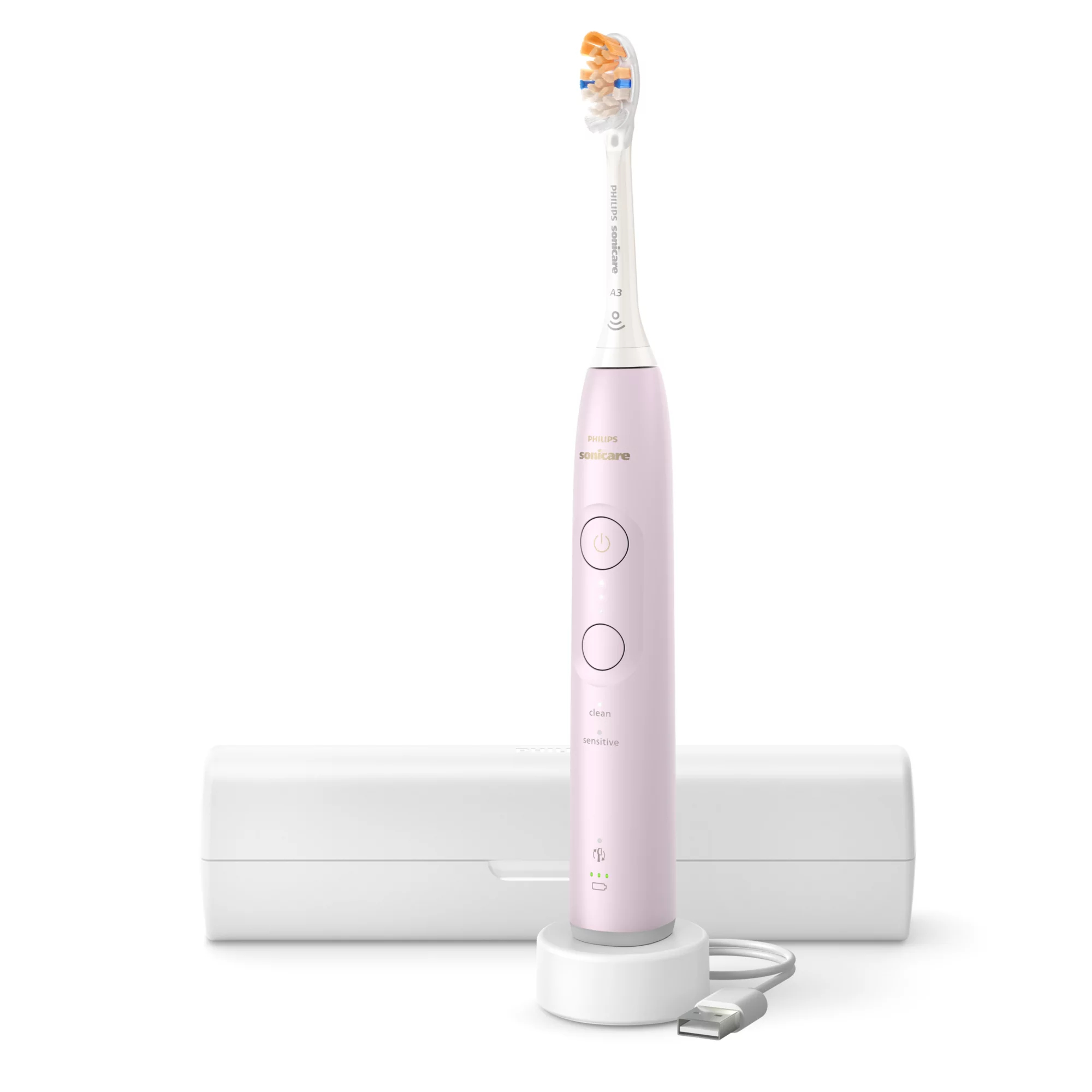 Philips HX7408/05 electric toothbrush Adult Sonic toothbrush Light pink