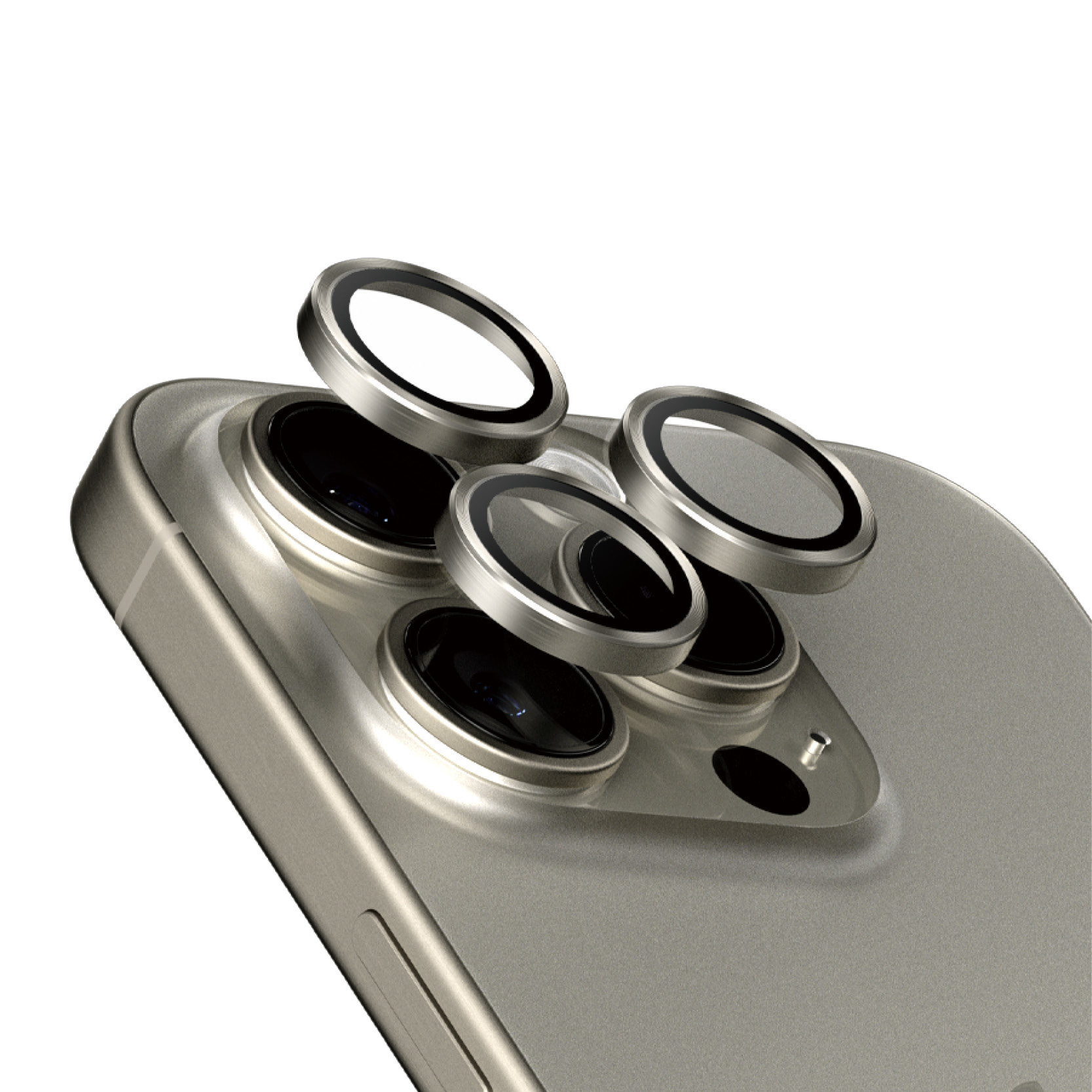 PanzerGlass ® Hoops® Natural Titanium Camera Lens Protector iPhone 15 Pro | 15 Pro Max Selge ekraanikaitse Apple 1 tk