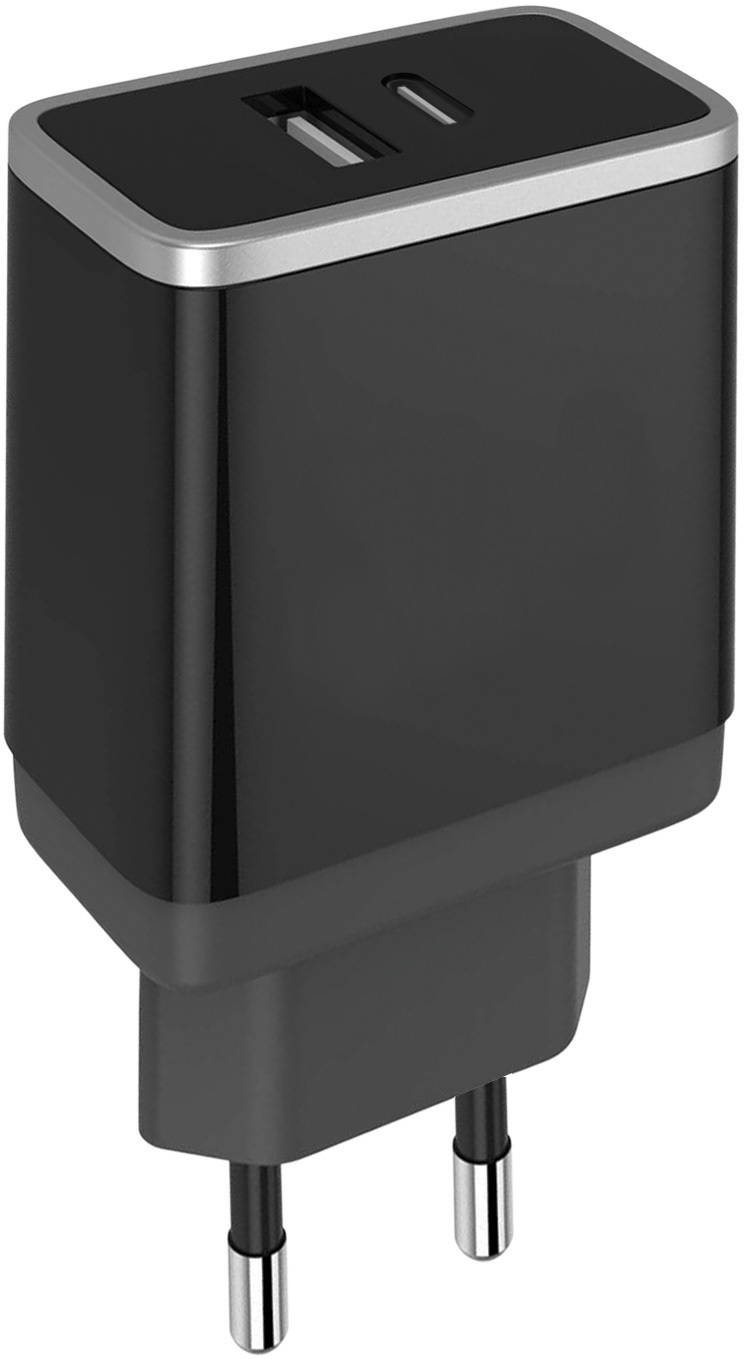 Mobiparts Wall Charger USB-A/USB-C 2.4A + USB-C to USB-C Cable Black – image 2