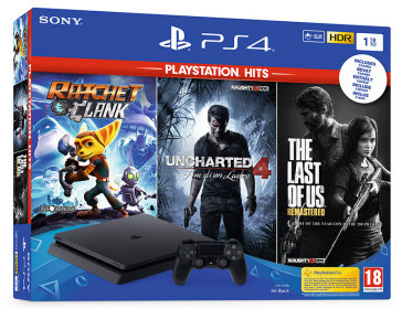 Sony Interactive Entertainment PS4 1TB + Ratchet & Clank + The Last of Us + Uncharted 4: End of a thief (Hits)