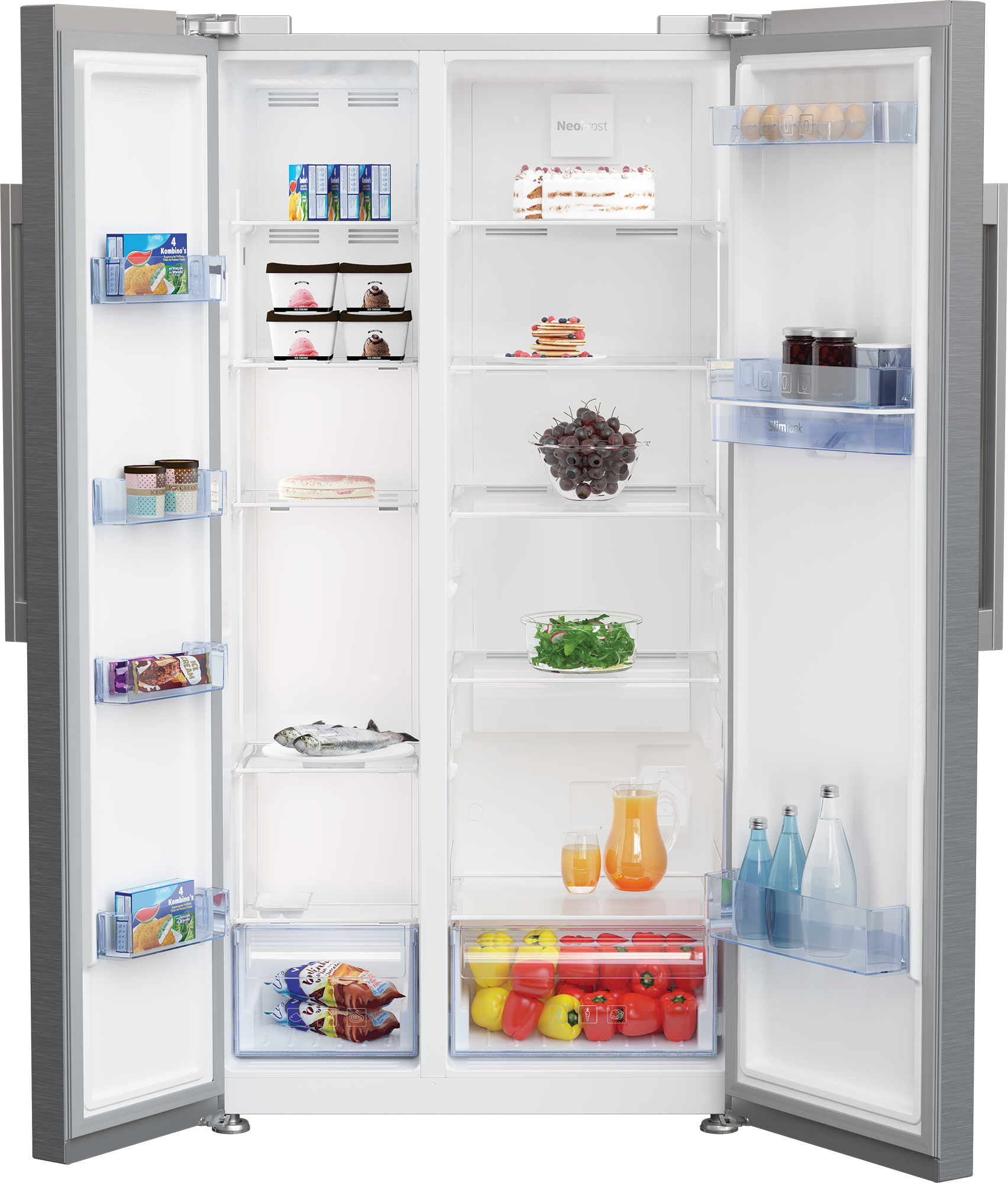 Beko GNE63521DXB side-by-side refrigerator Freestanding – image 1