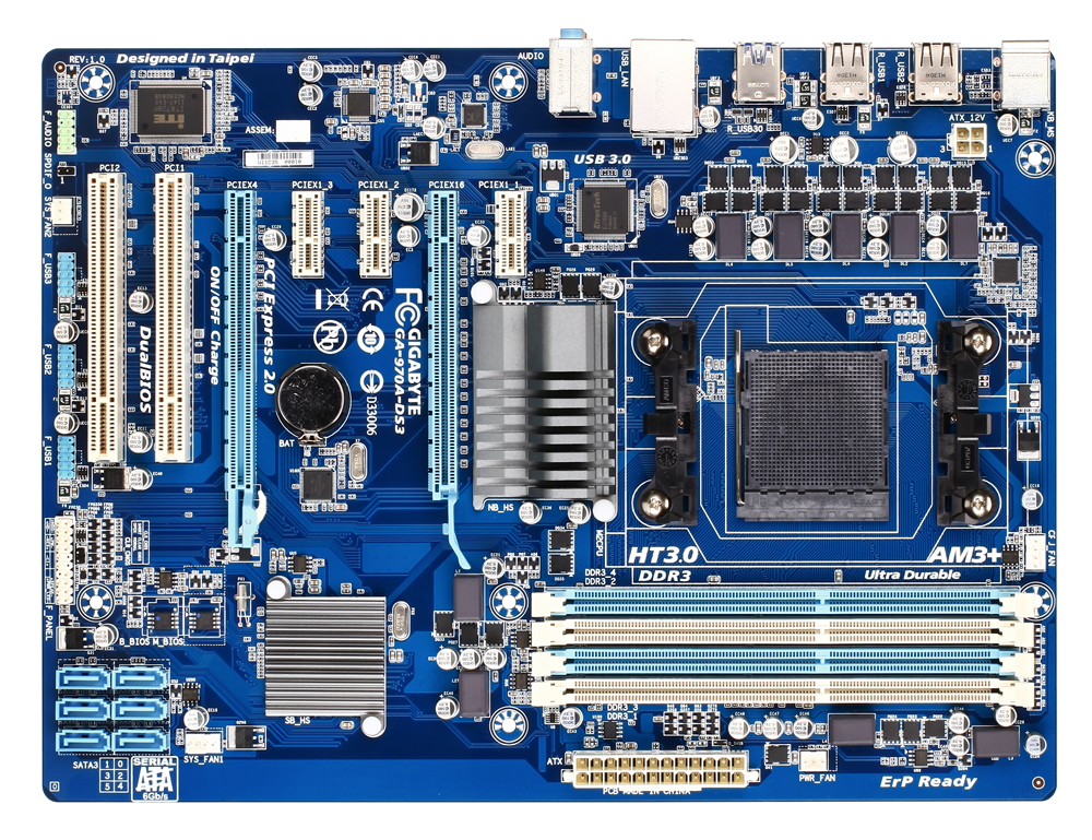 GIGABYTE GA-970A-DS3 motherboard AMD 970 Socket AM3+ ATX