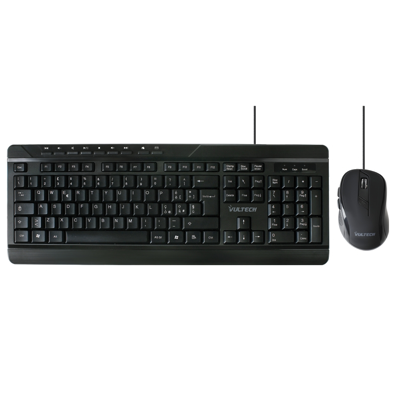 Vultech KM-812 keyboard Mouse included Home USB QWERTY Italian Black, Grey – image 1