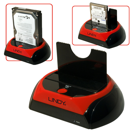 Lindy 42835 laptop dock/port replicator Black, Red