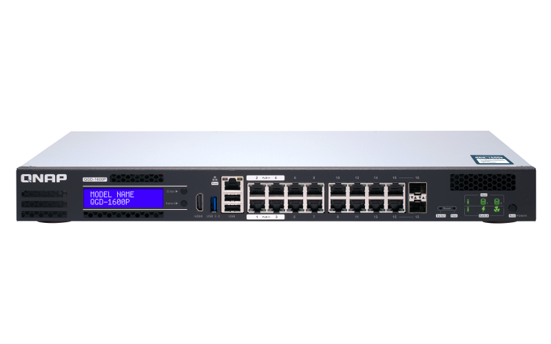 QNAP QGD-1600P Managed Gigabit Ethernet (10/100/1000) Power over Ethernet (PoE) 1U Black, Grey – image 1