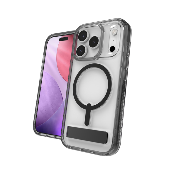 ZAGG Santa Cruz Snap Kickstand coque de protection pour téléphones portables 16 cm (6.3") Housse Noir, Transparent