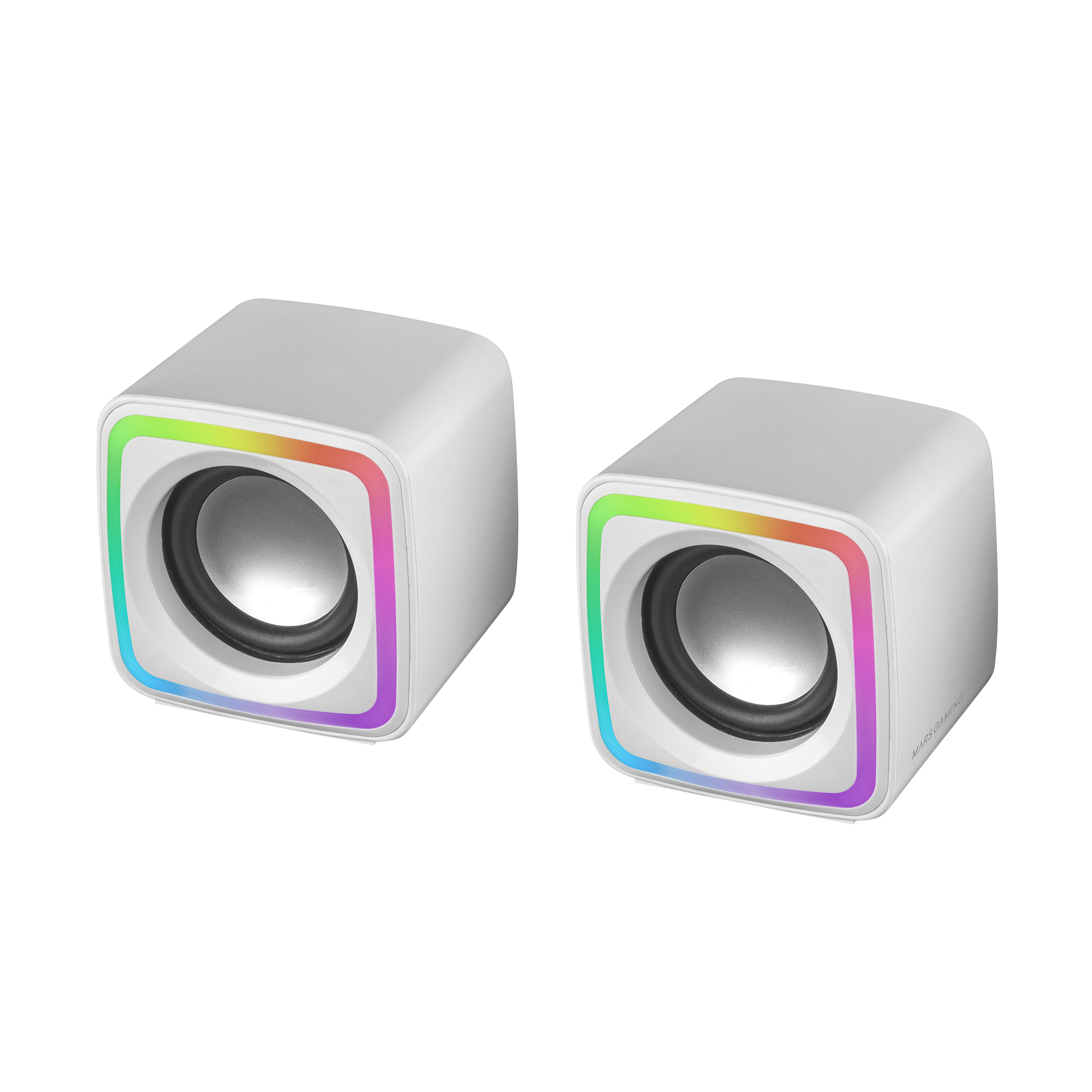 Mars Gaming MSCUBEW White Compact RGB Gaming Speakers – image 4